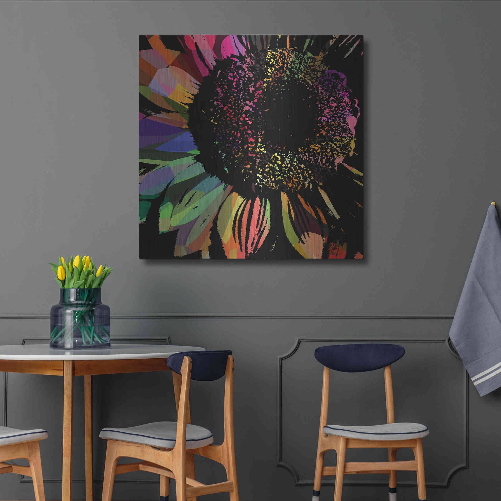 Luxe Metal Art 'Flower 30' by Shandra Smith, Metal Wall Art,36x36