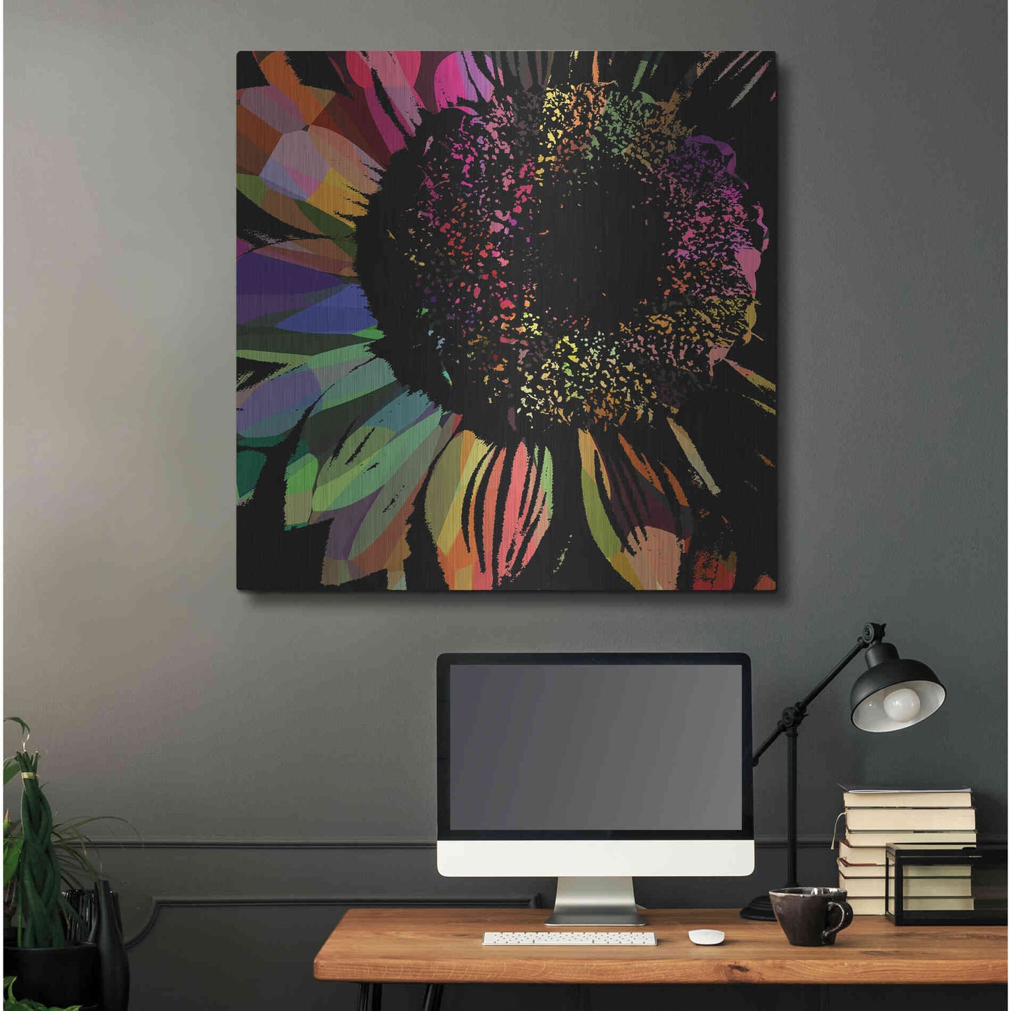 Luxe Metal Art 'Flower 30' by Shandra Smith, Metal Wall Art,36x36