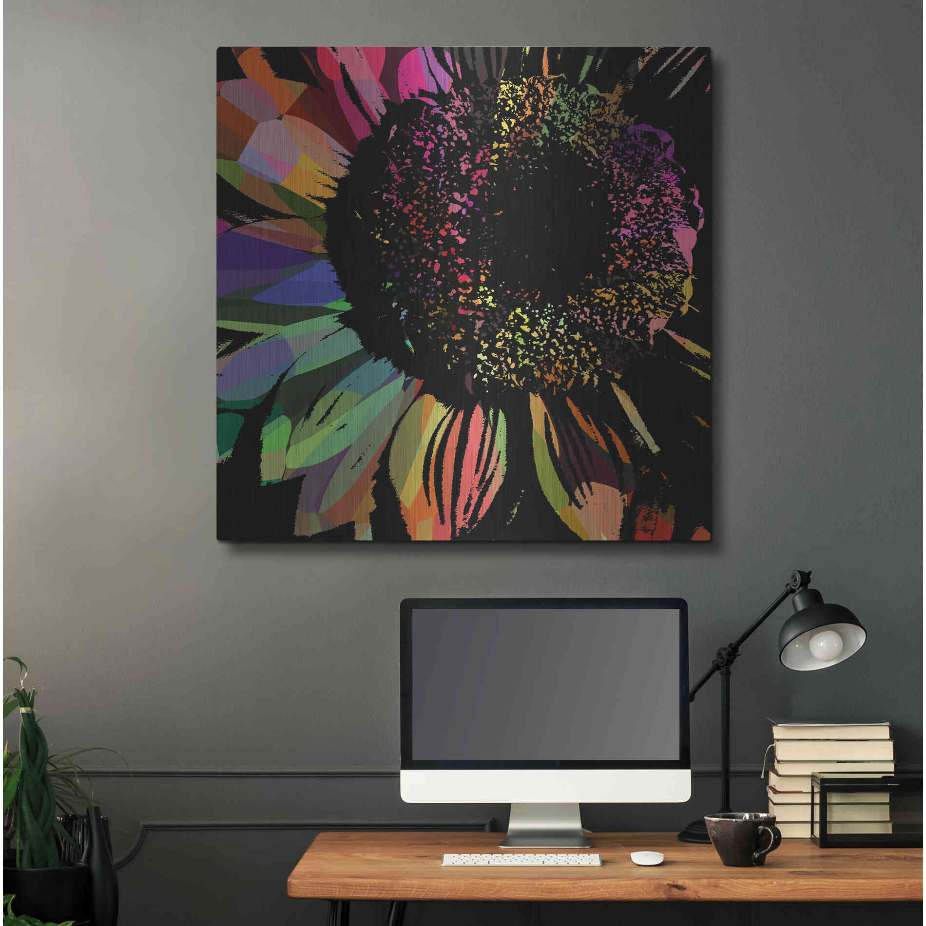 Luxe Metal Art 'Flower 30' by Shandra Smith, Metal Wall Art,36x36