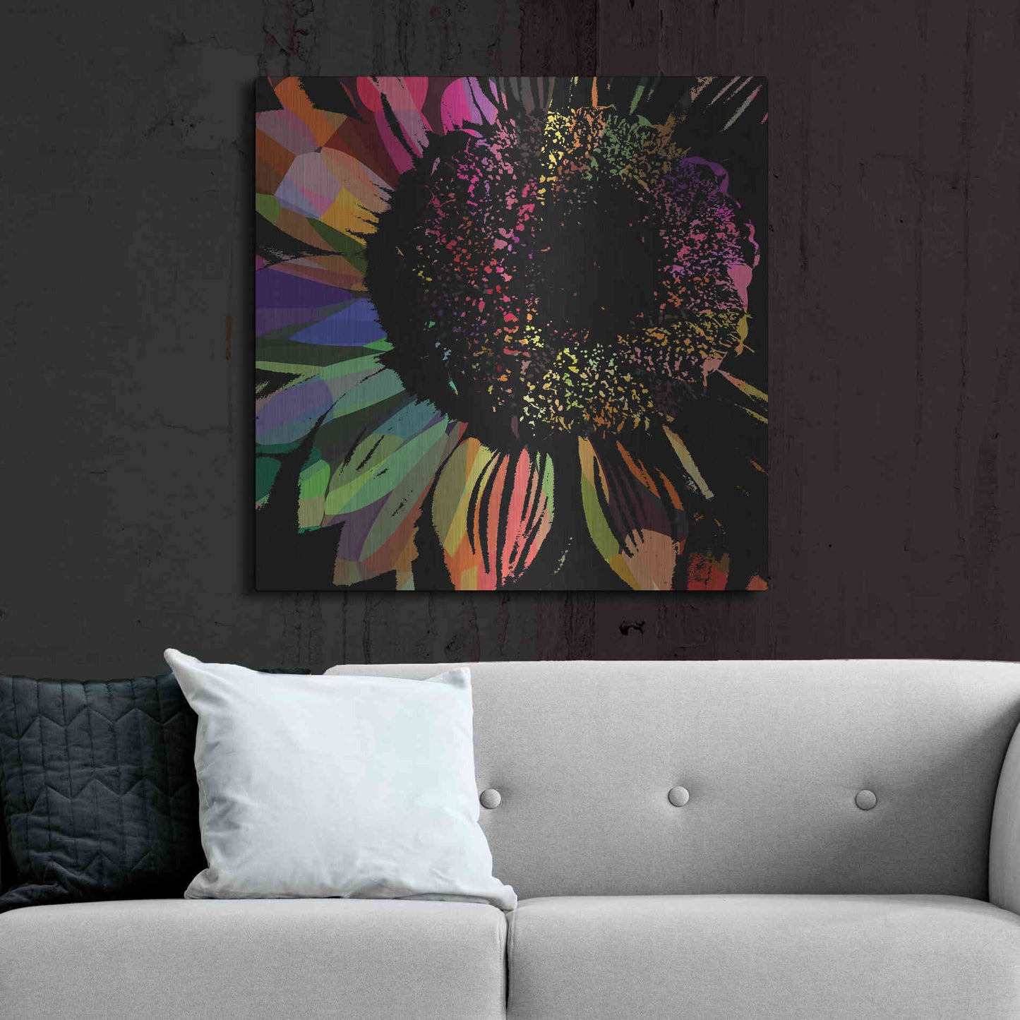 Luxe Metal Art 'Flower 30' by Shandra Smith, Metal Wall Art,36x36