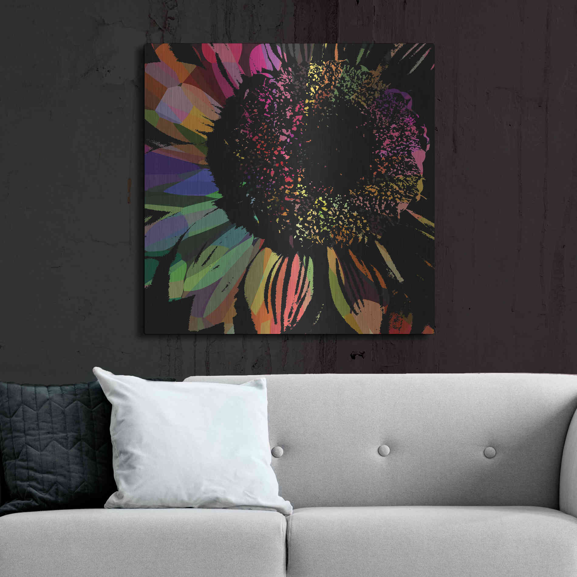 Luxe Metal Art 'Flower 30' by Shandra Smith, Metal Wall Art,36x36