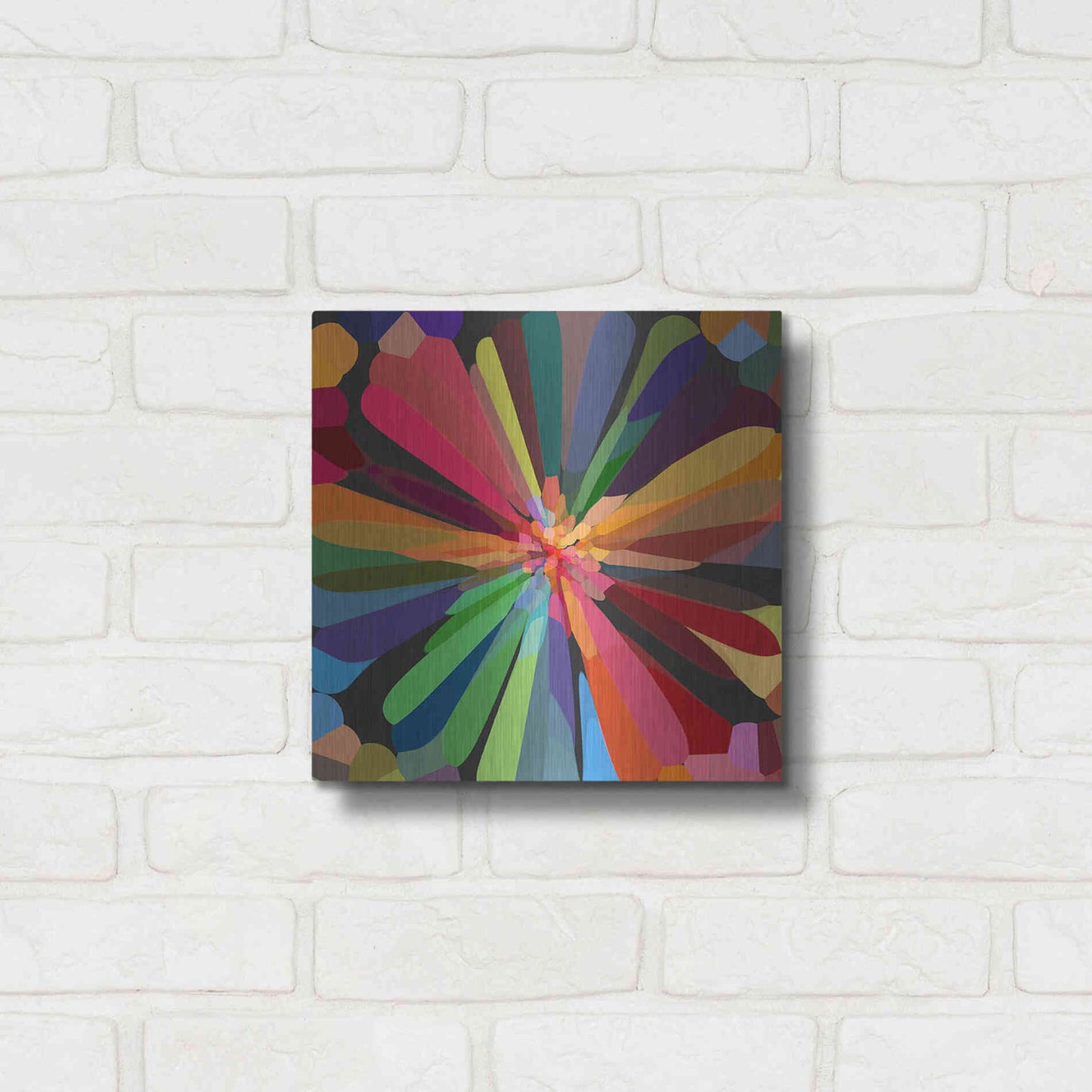 Luxe Metal Art 'Flower 12' by Shandra Smith, Metal Wall Art,12x12