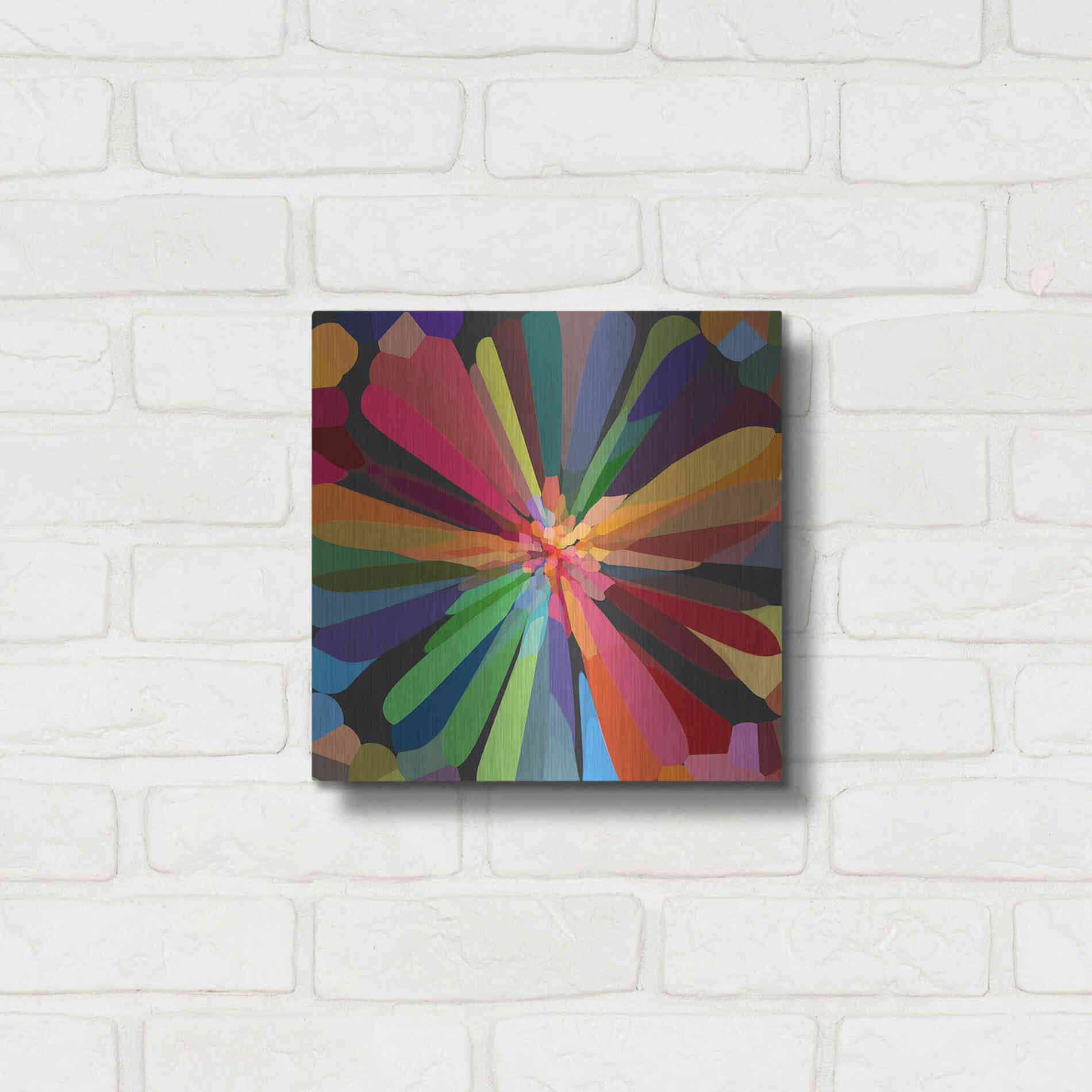 Luxe Metal Art 'Flower 12' by Shandra Smith, Metal Wall Art,12x12