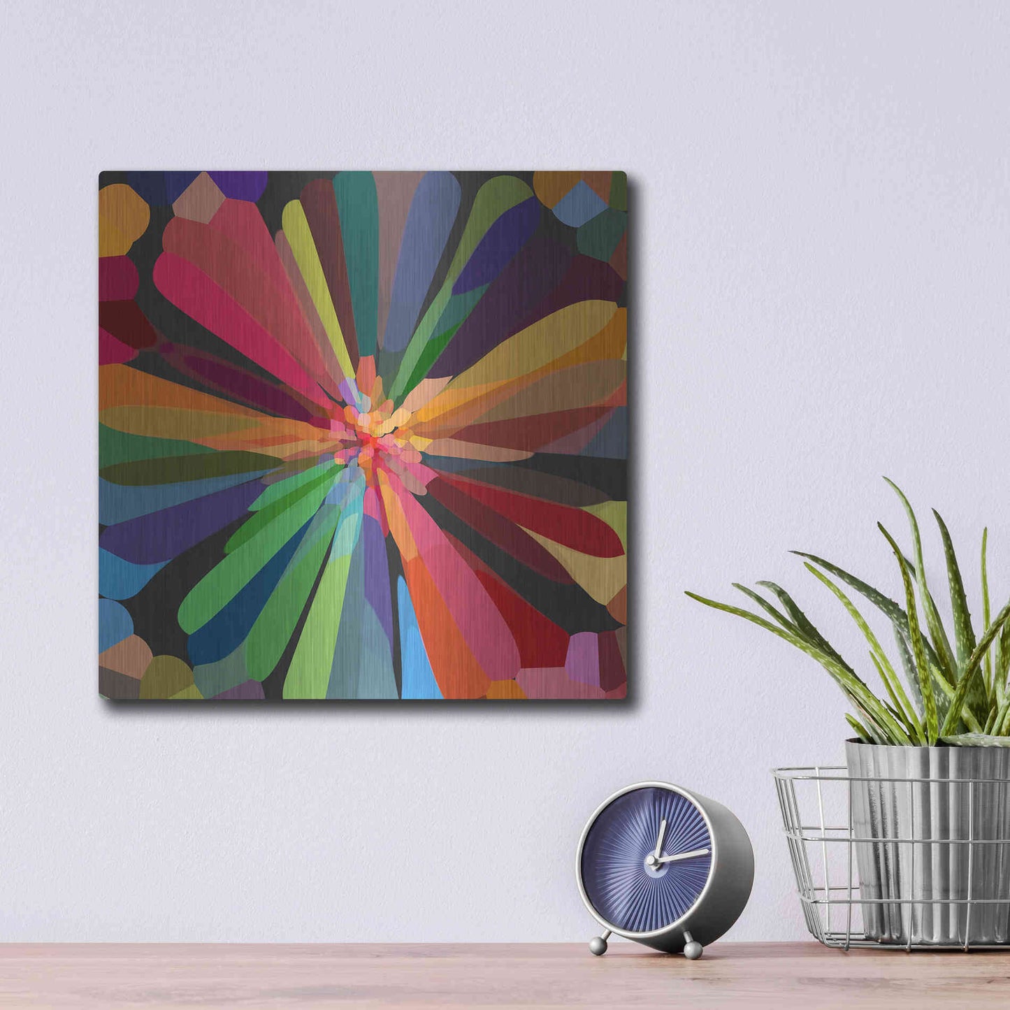 Luxe Metal Art 'Flower 12' by Shandra Smith, Metal Wall Art,12x12