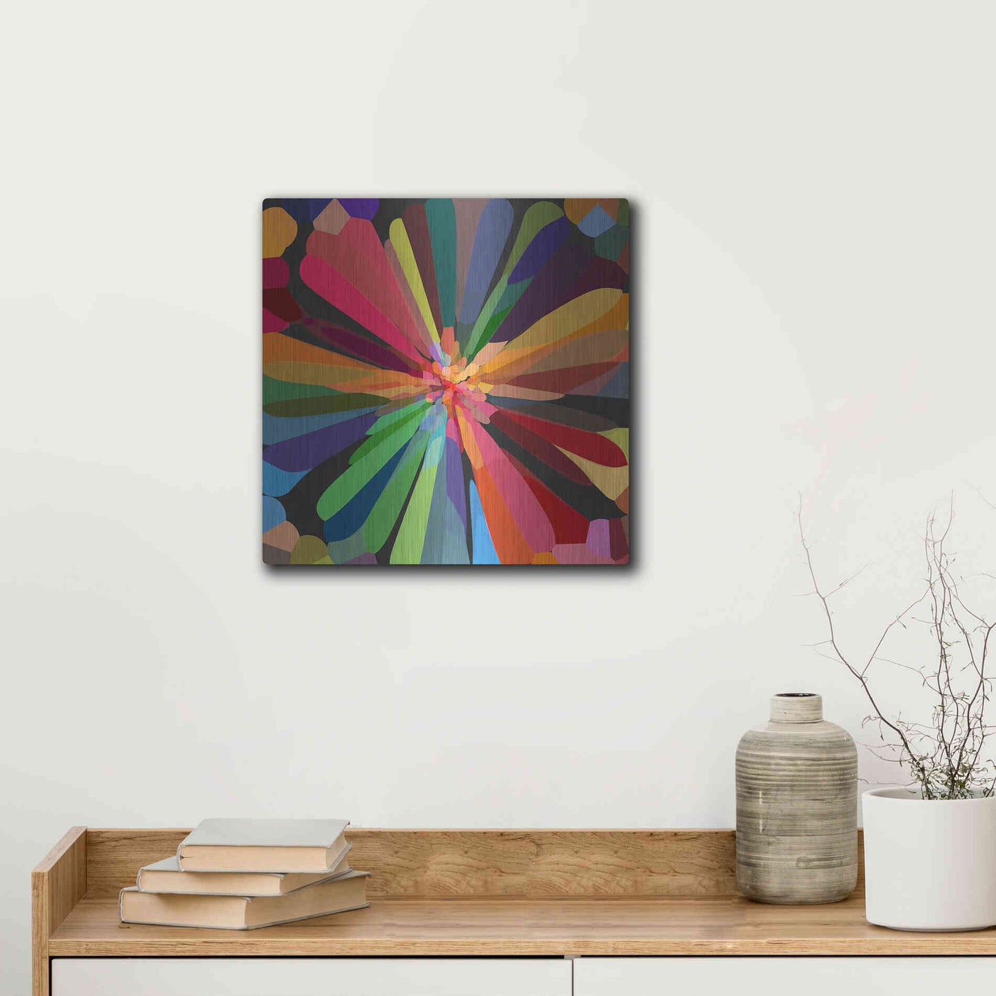 Luxe Metal Art 'Flower 12' by Shandra Smith, Metal Wall Art,12x12
