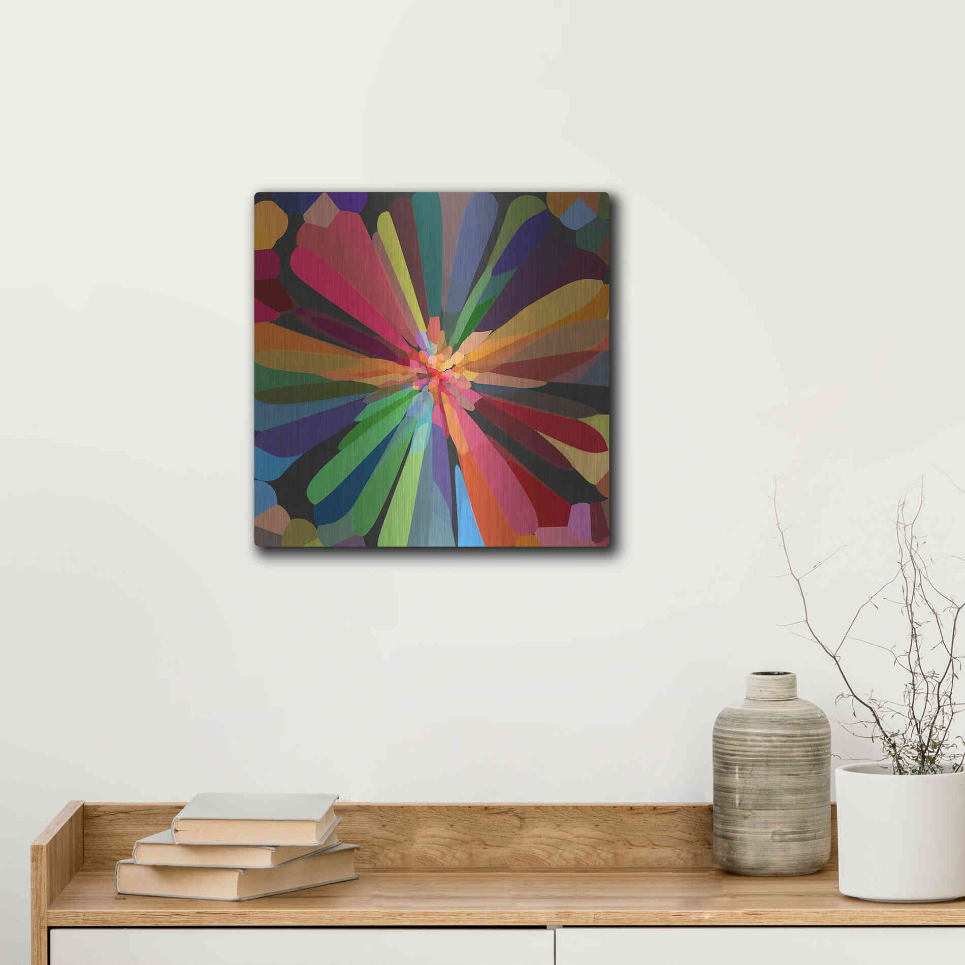 Luxe Metal Art 'Flower 12' by Shandra Smith, Metal Wall Art,12x12