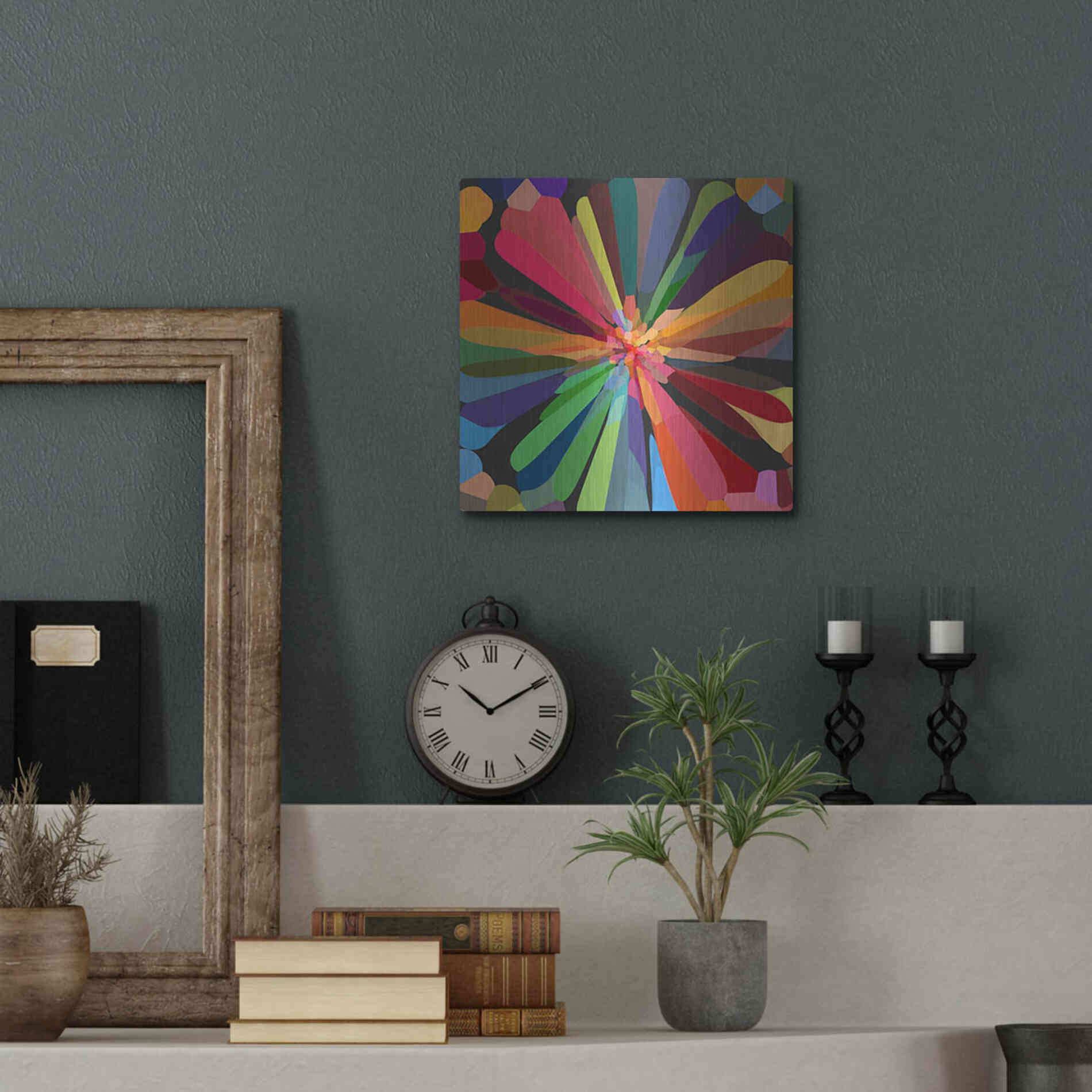 Luxe Metal Art 'Flower 12' by Shandra Smith, Metal Wall Art,12x12