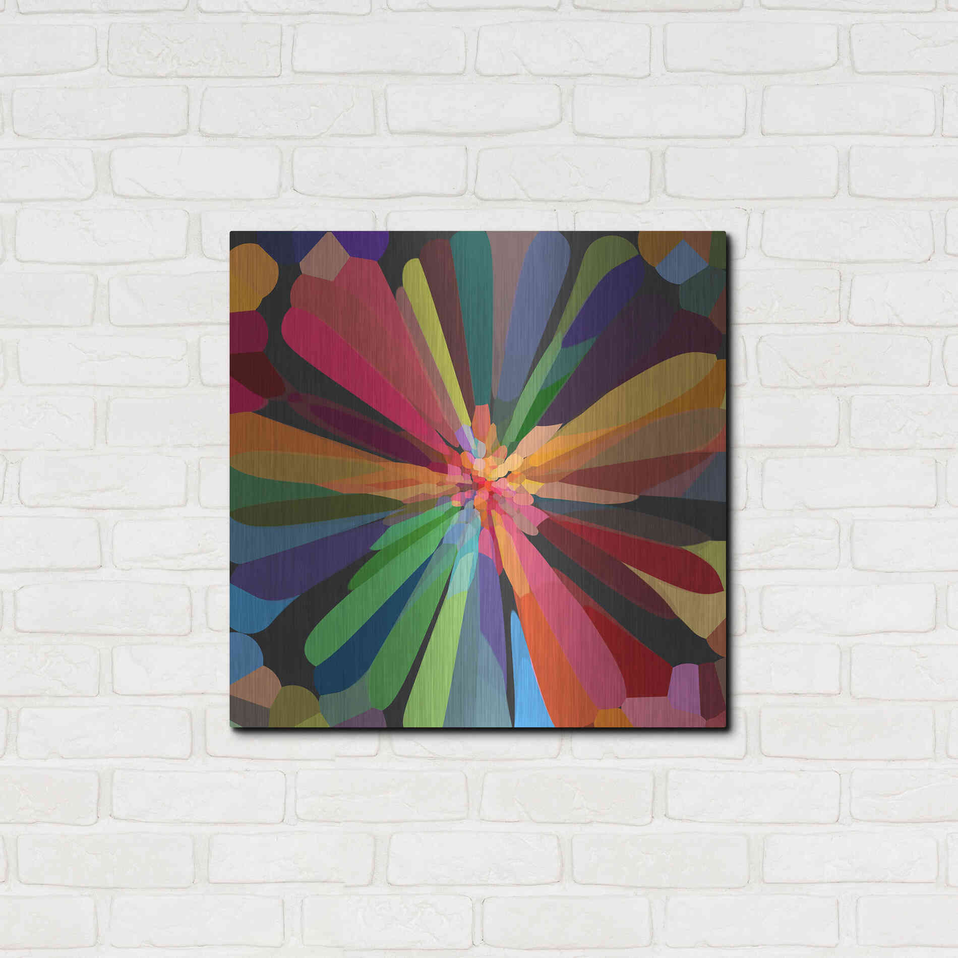 Luxe Metal Art 'Flower 12' by Shandra Smith, Metal Wall Art,24x24