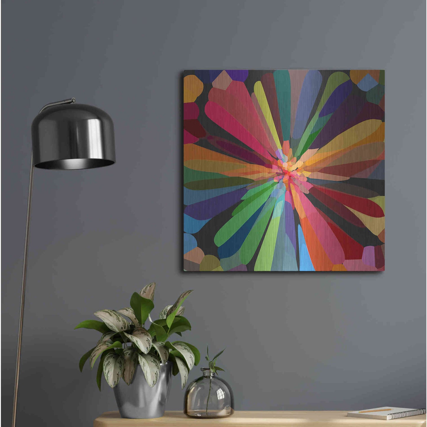 Luxe Metal Art 'Flower 12' by Shandra Smith, Metal Wall Art,24x24
