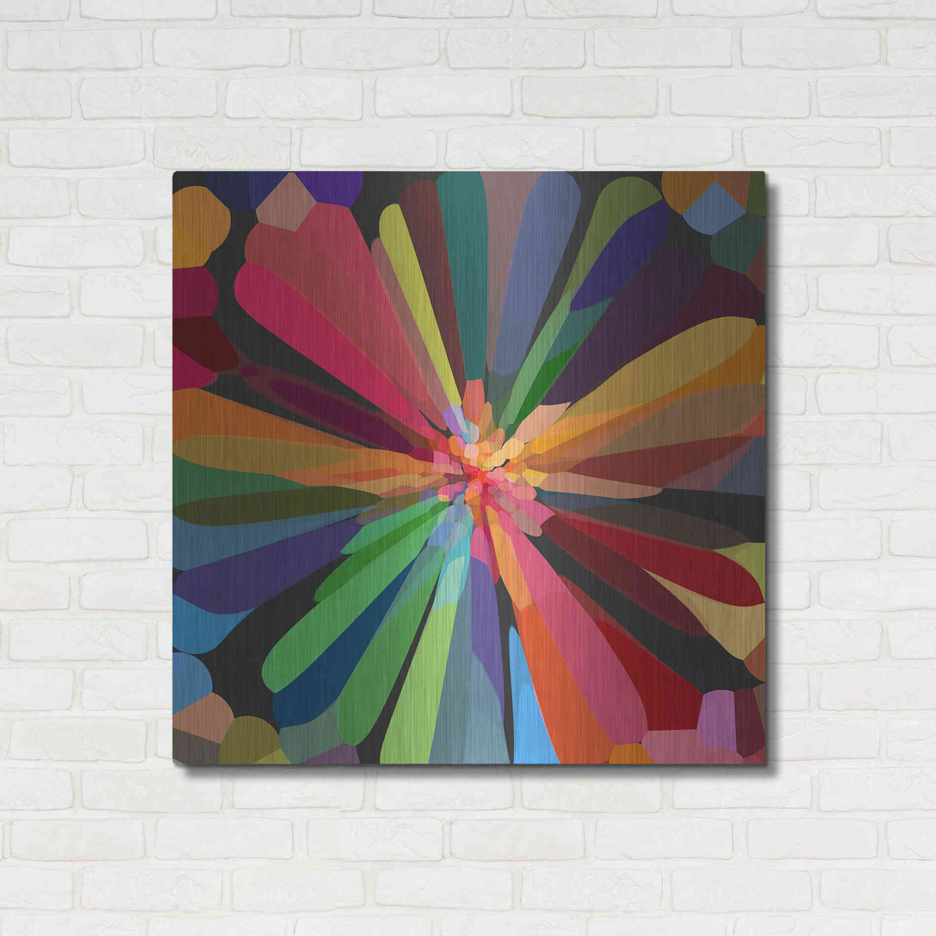 Luxe Metal Art 'Flower 12' by Shandra Smith, Metal Wall Art,36x36