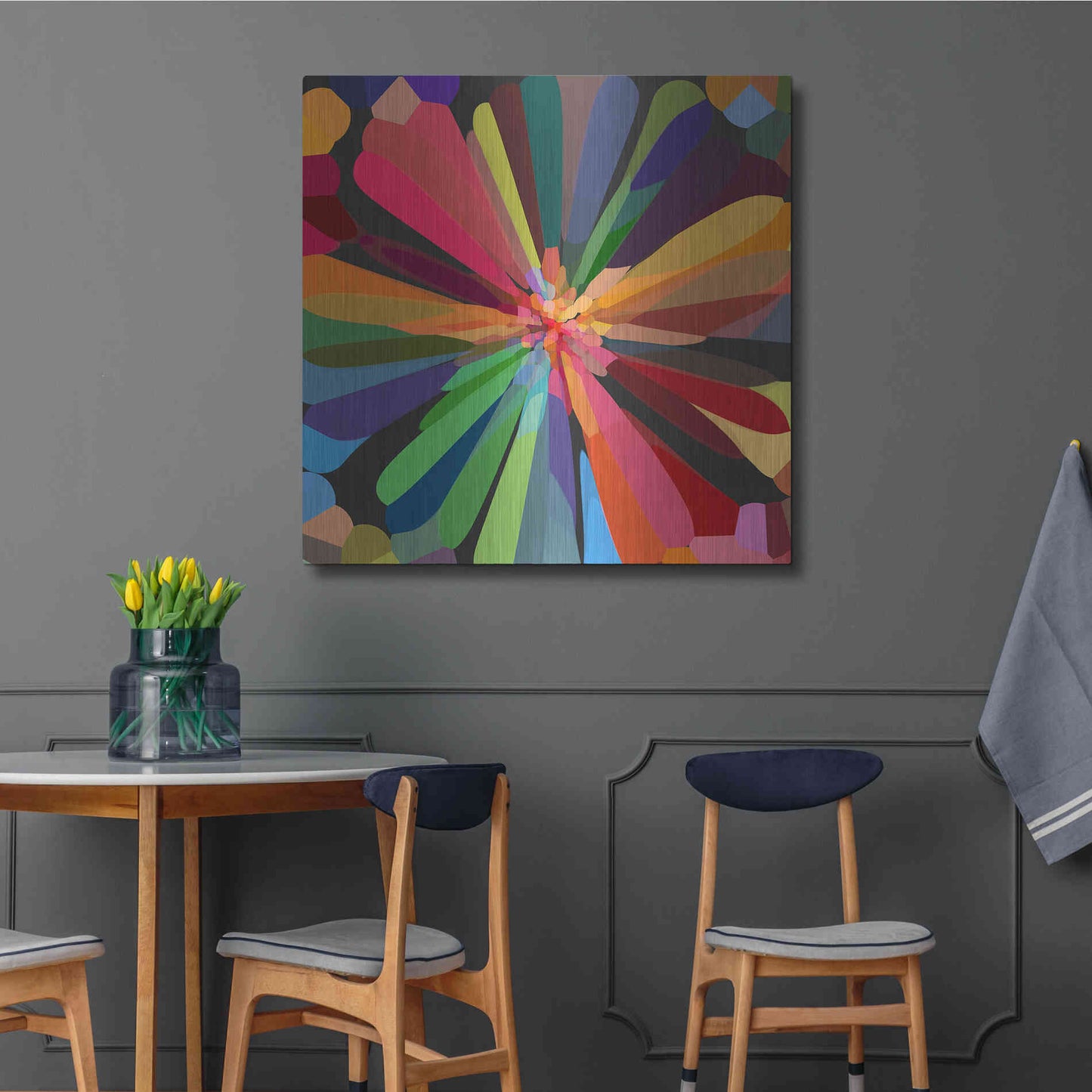 Luxe Metal Art 'Flower 12' by Shandra Smith, Metal Wall Art,36x36