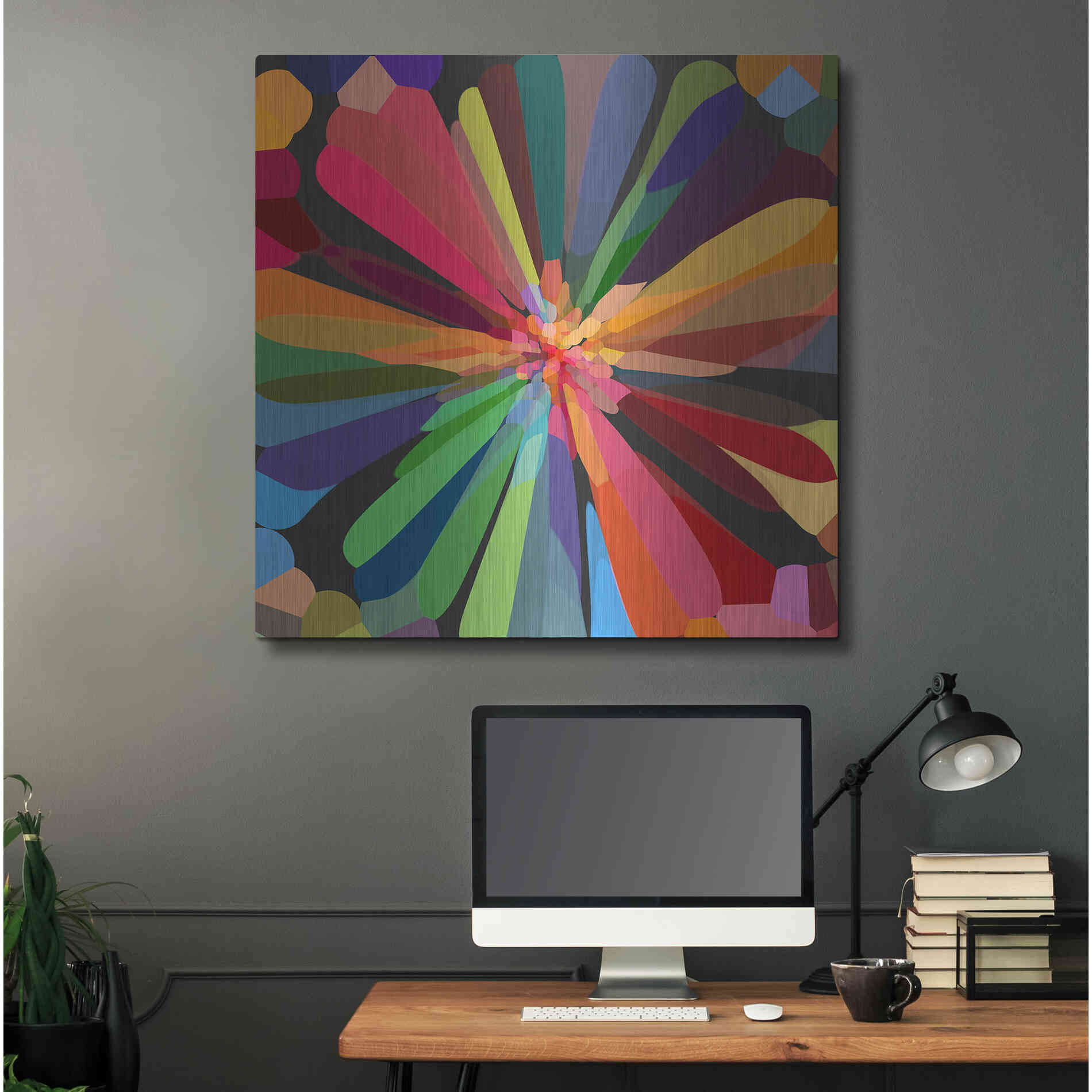 Luxe Metal Art 'Flower 12' by Shandra Smith, Metal Wall Art,36x36