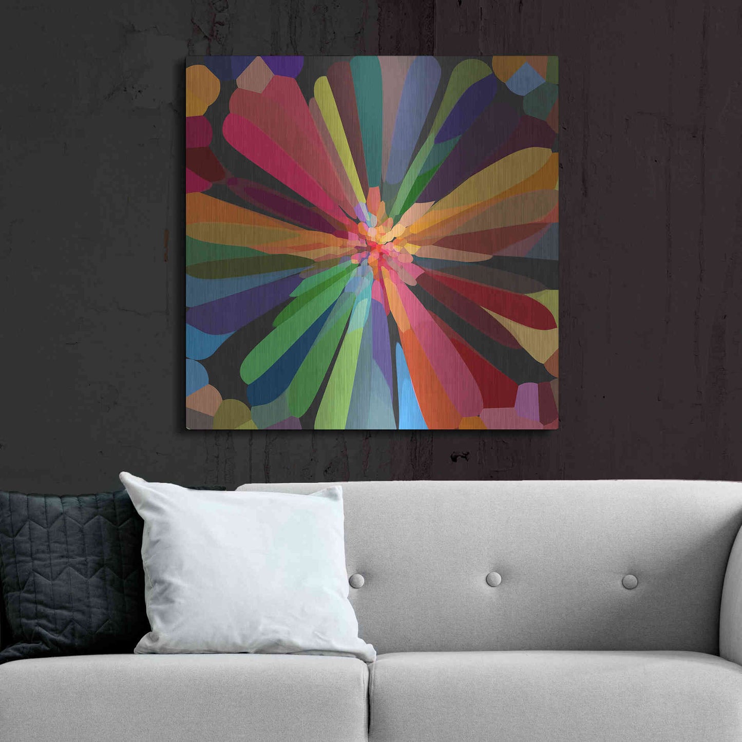 Luxe Metal Art 'Flower 12' by Shandra Smith, Metal Wall Art,36x36