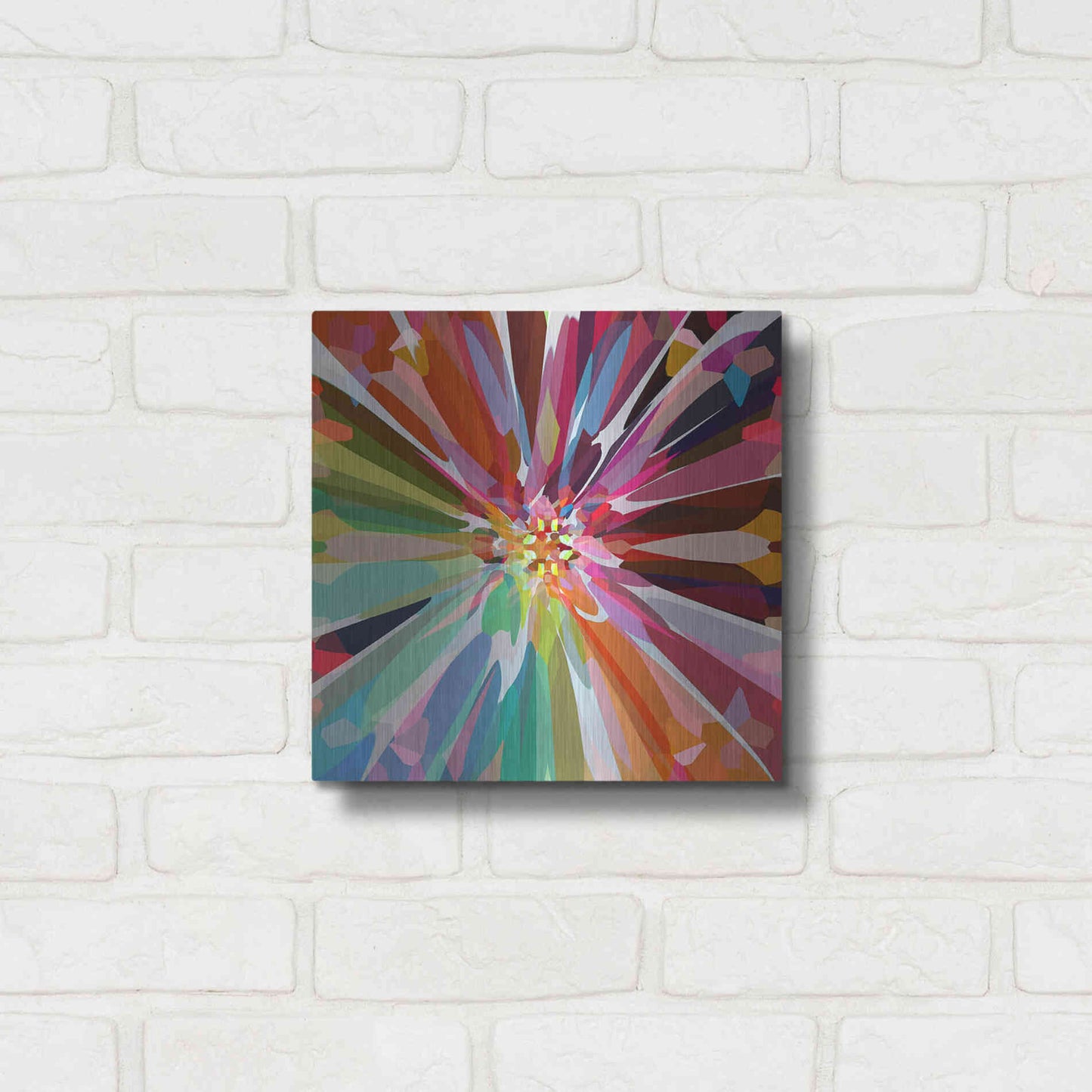Luxe Metal Art 'Flower 16' by Shandra Smith, Metal Wall Art,12x12