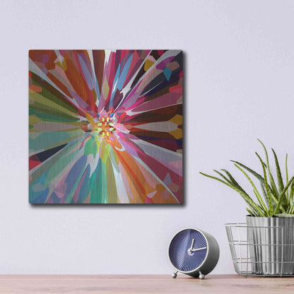 Luxe Metal Art 'Flower 16' by Shandra Smith, Metal Wall Art,12x12