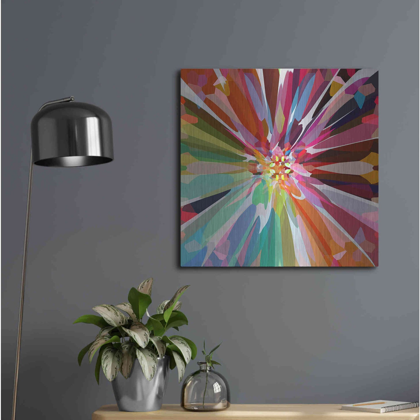 Luxe Metal Art 'Flower 16' by Shandra Smith, Metal Wall Art,24x24