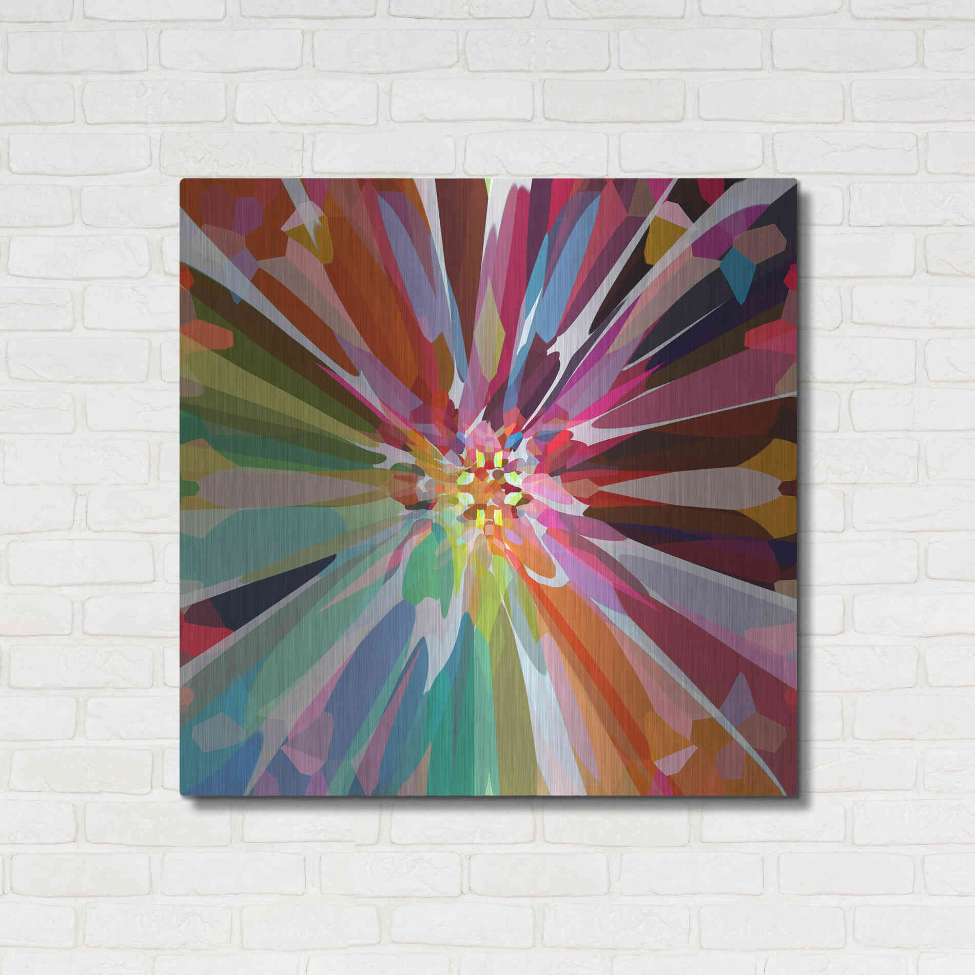 Luxe Metal Art 'Flower 16' by Shandra Smith, Metal Wall Art,36x36