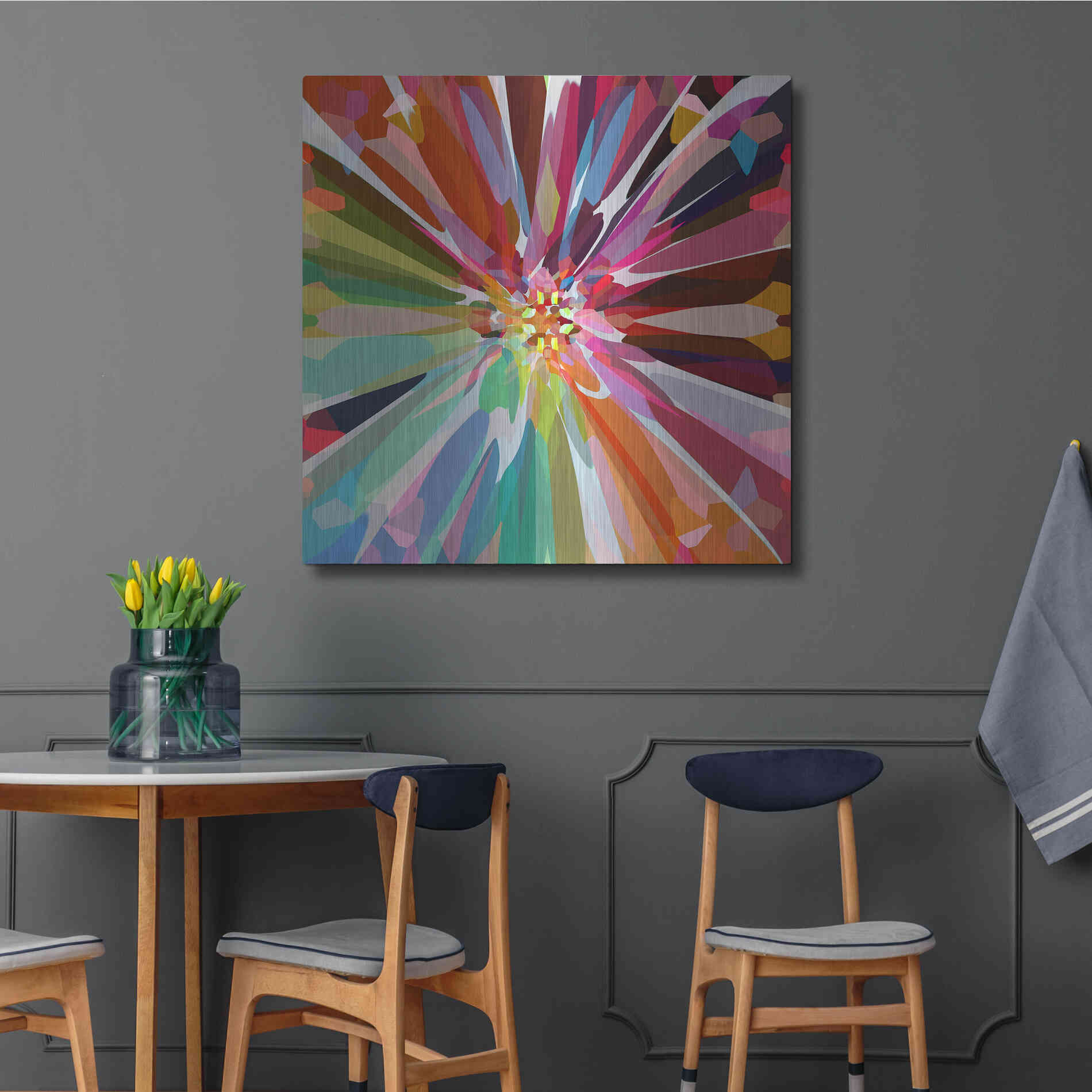 Luxe Metal Art 'Flower 16' by Shandra Smith, Metal Wall Art,36x36