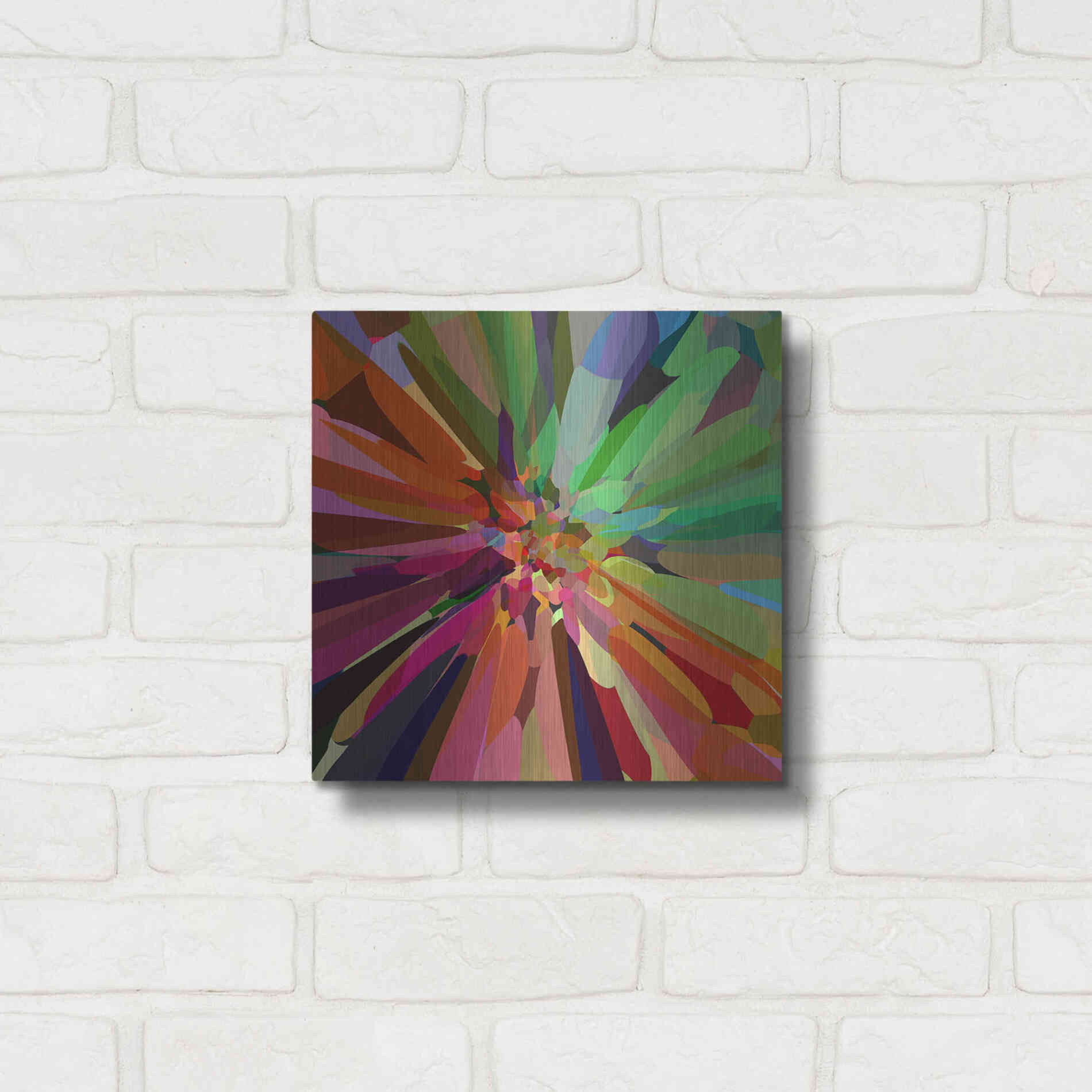 Luxe Metal Art 'Flower 27 'by Shandra Smith, Metal Wall Art,12x12