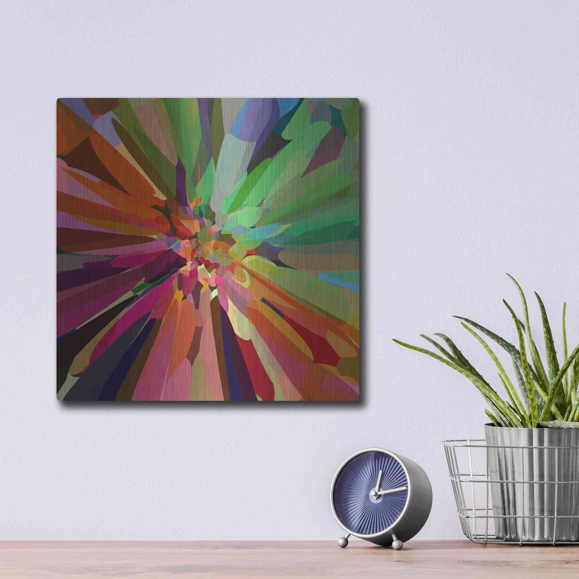 Luxe Metal Art 'Flower 27 'by Shandra Smith, Metal Wall Art,12x12