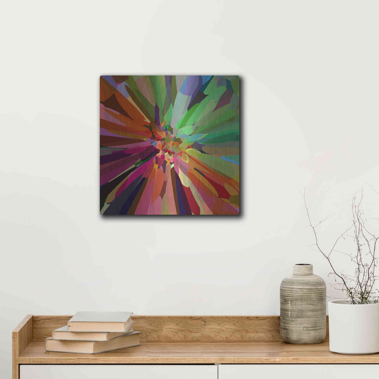 Luxe Metal Art 'Flower 27 'by Shandra Smith, Metal Wall Art,12x12