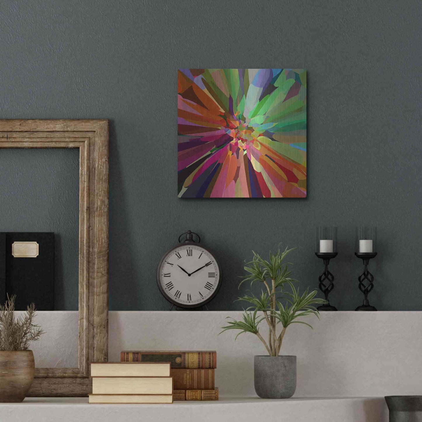 Luxe Metal Art 'Flower 27 'by Shandra Smith, Metal Wall Art,12x12
