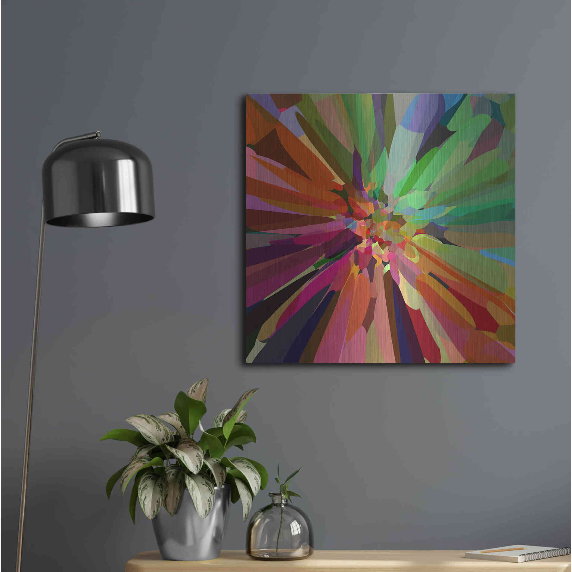 Luxe Metal Art 'Flower 27 'by Shandra Smith, Metal Wall Art,24x24