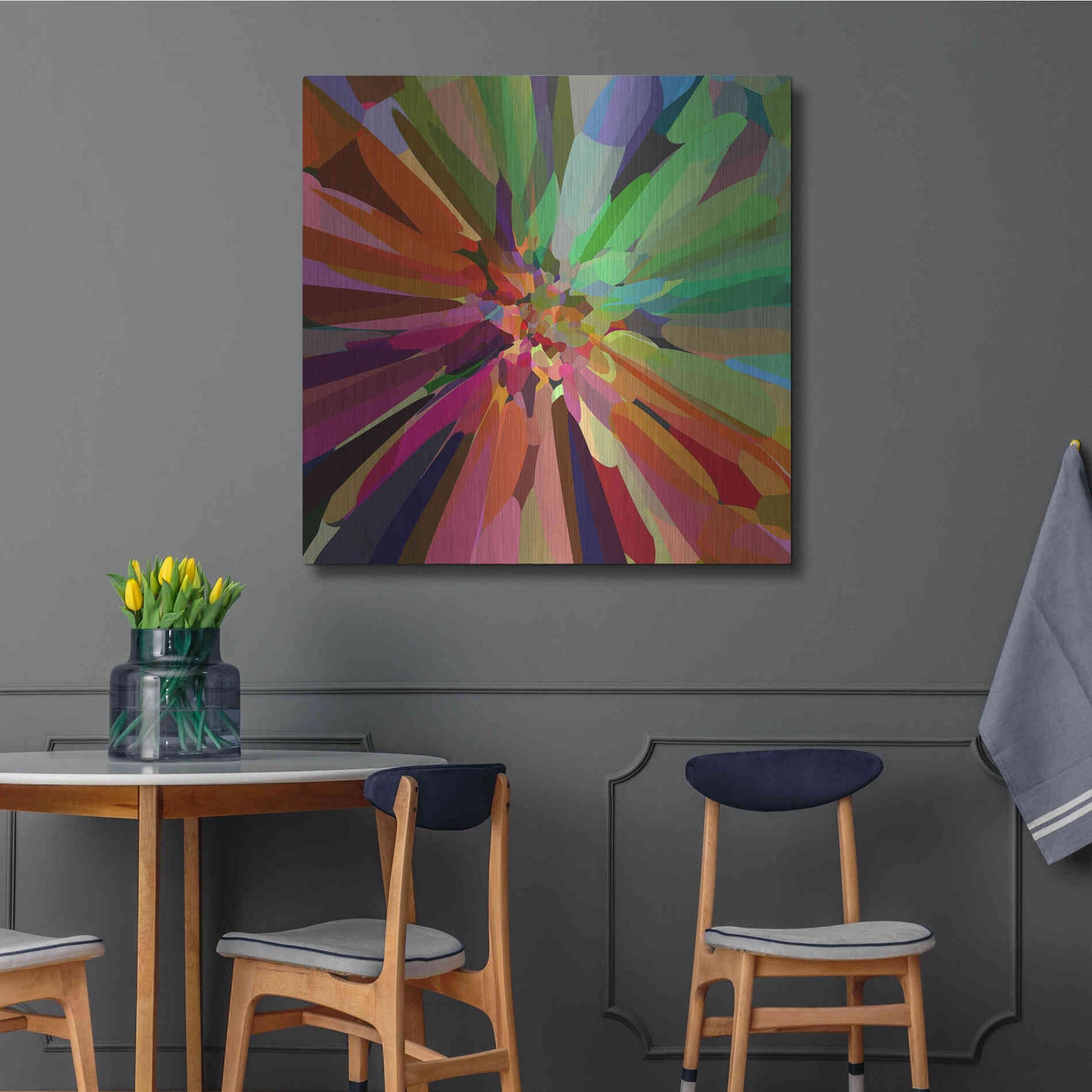 Luxe Metal Art 'Flower 27 'by Shandra Smith, Metal Wall Art,36x36