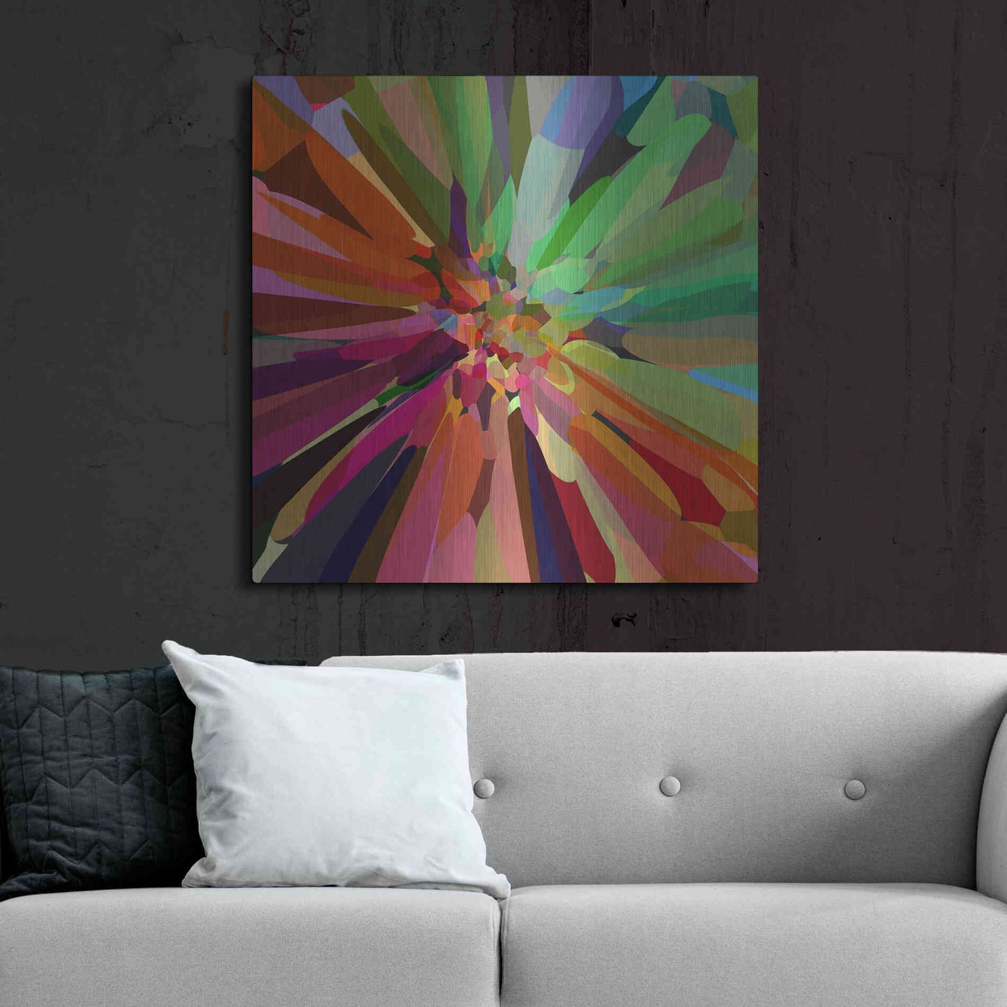 Luxe Metal Art 'Flower 27 'by Shandra Smith, Metal Wall Art,36x36