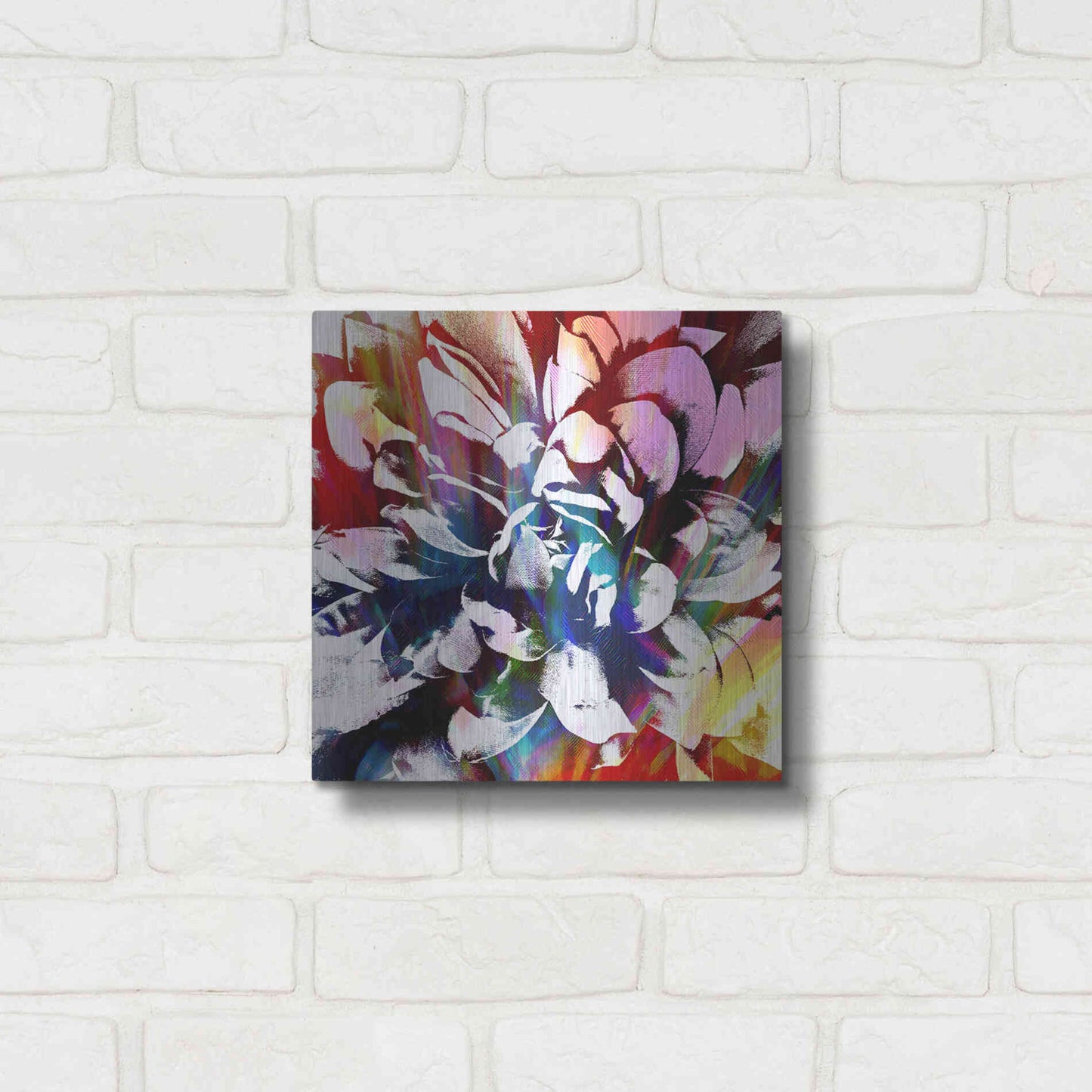 Luxe Metal Art 'Flower Power' by Shandra Smith, Metal Wall Art,12x12