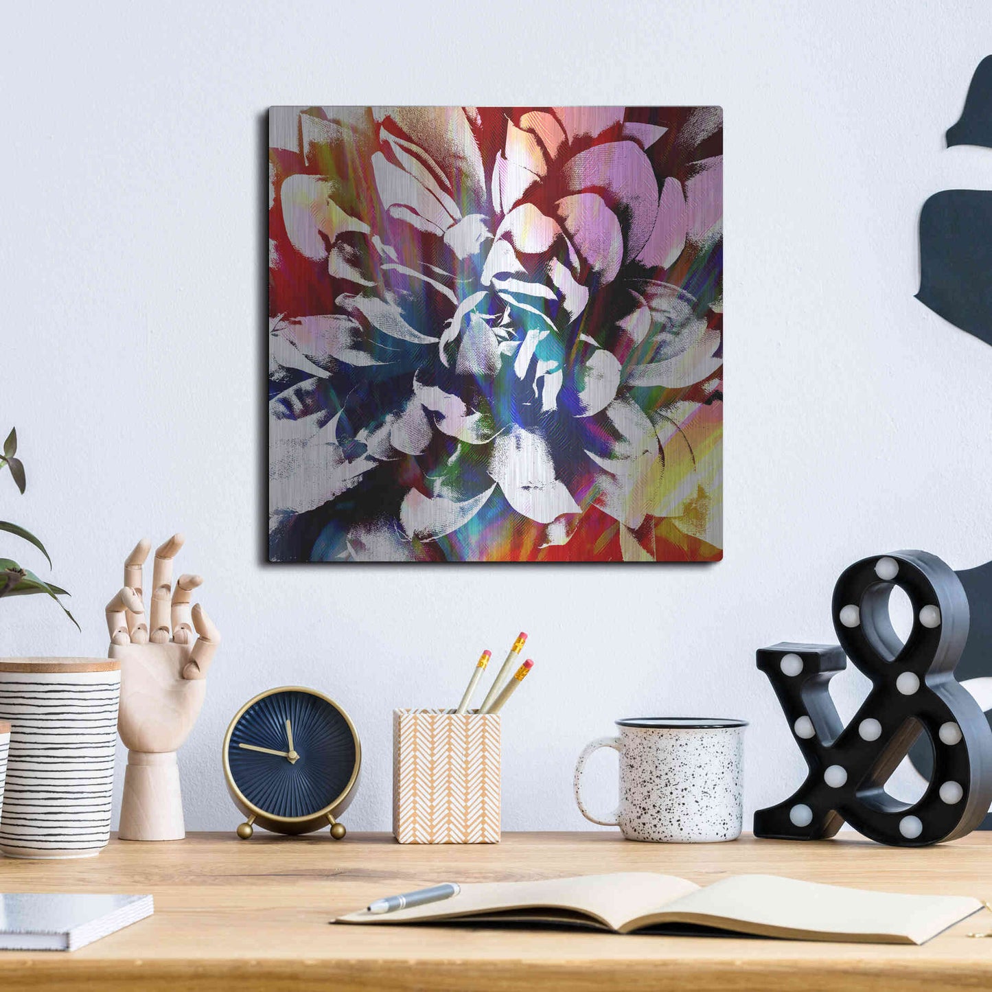 Luxe Metal Art 'Flower Power' by Shandra Smith, Metal Wall Art,12x12