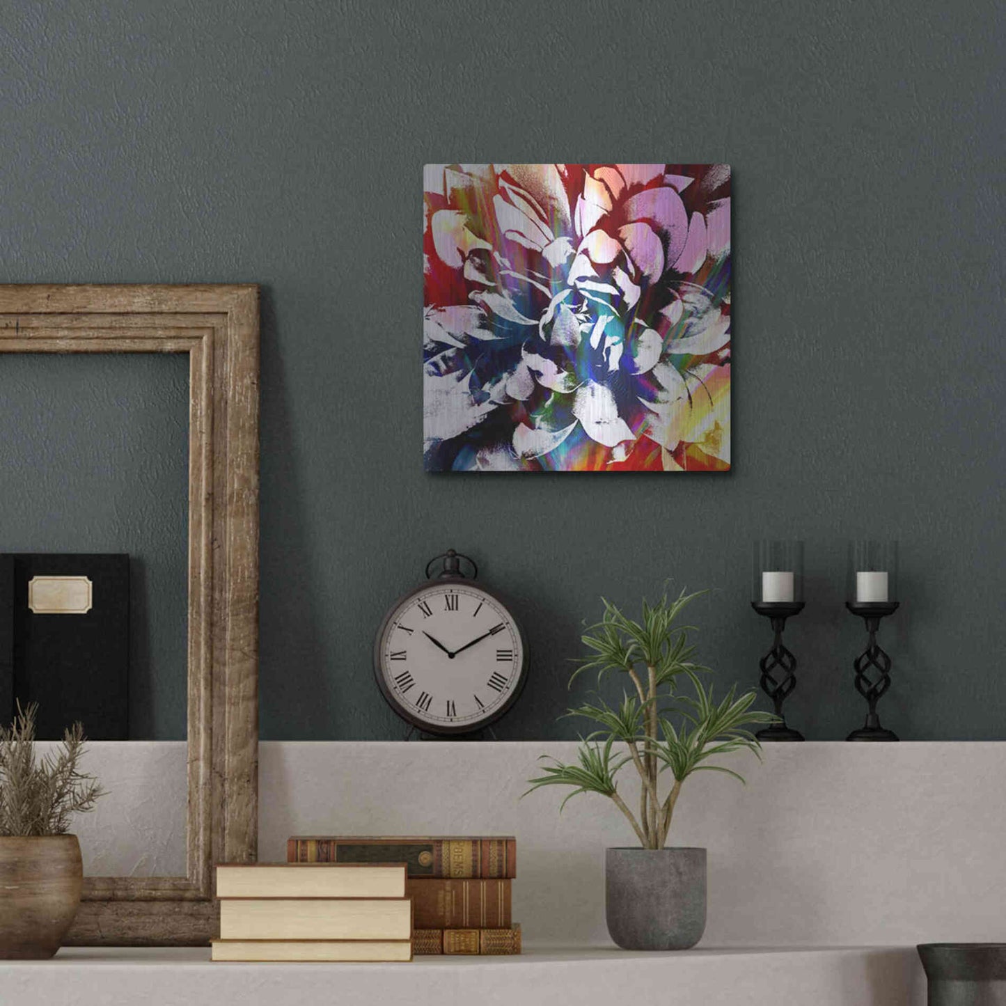 Luxe Metal Art 'Flower Power' by Shandra Smith, Metal Wall Art,12x12