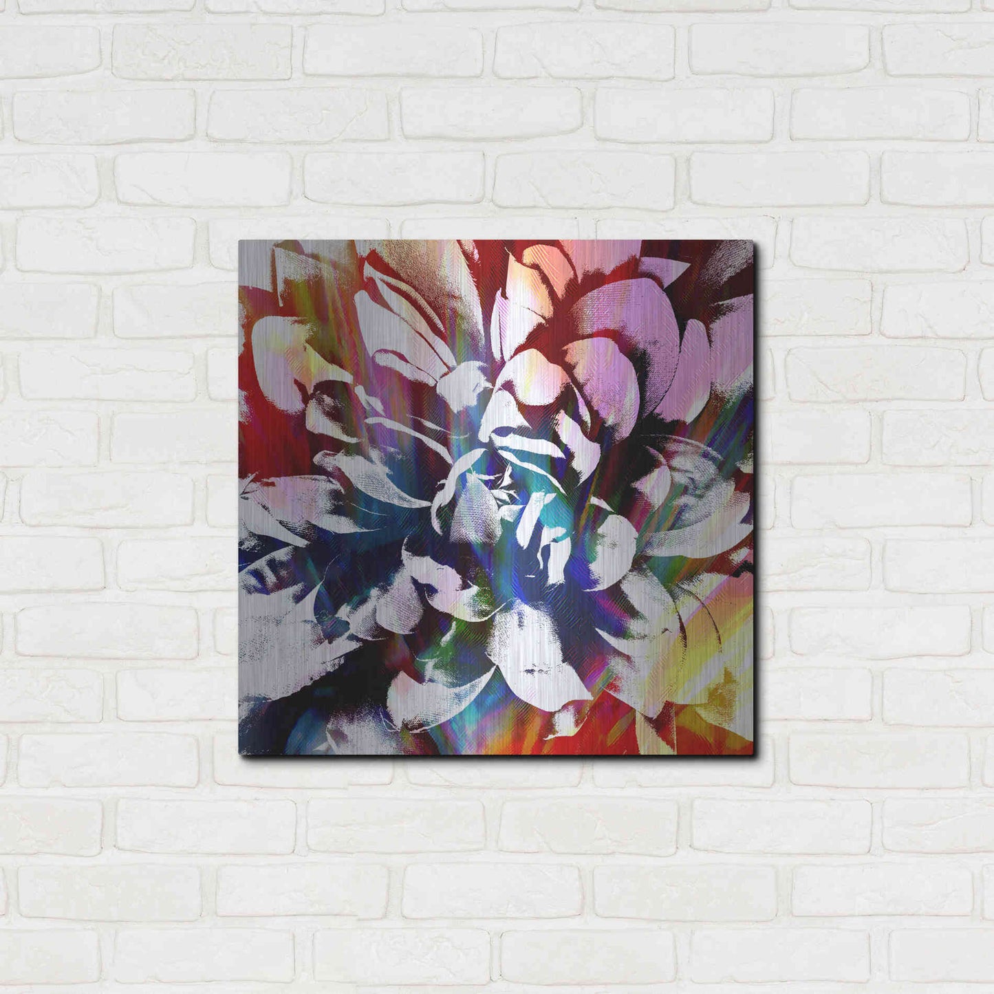 Luxe Metal Art 'Flower Power' by Shandra Smith, Metal Wall Art,24x24