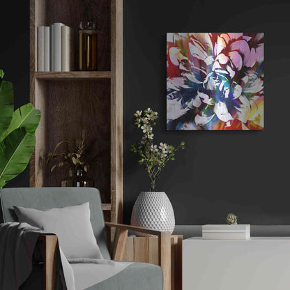 Luxe Metal Art 'Flower Power' by Shandra Smith, Metal Wall Art,24x24