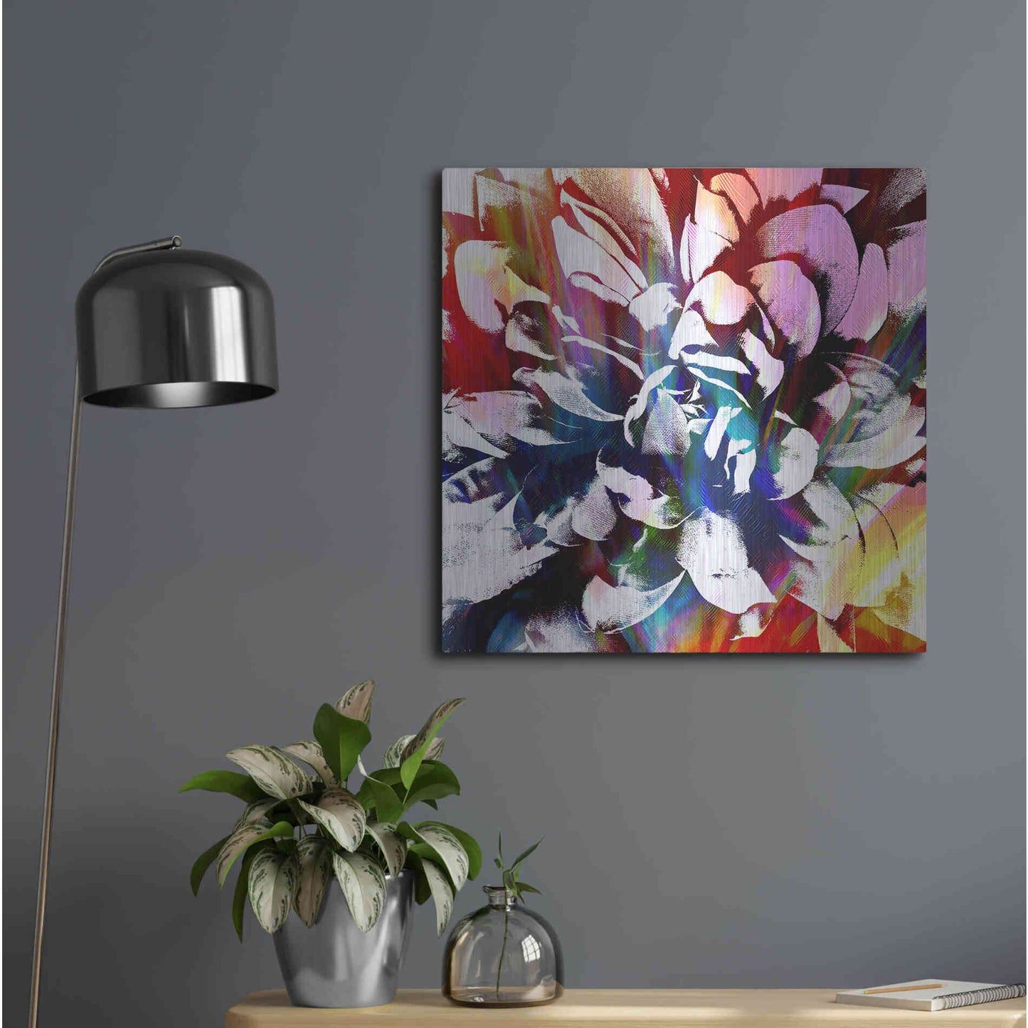 Luxe Metal Art 'Flower Power' by Shandra Smith, Metal Wall Art,24x24