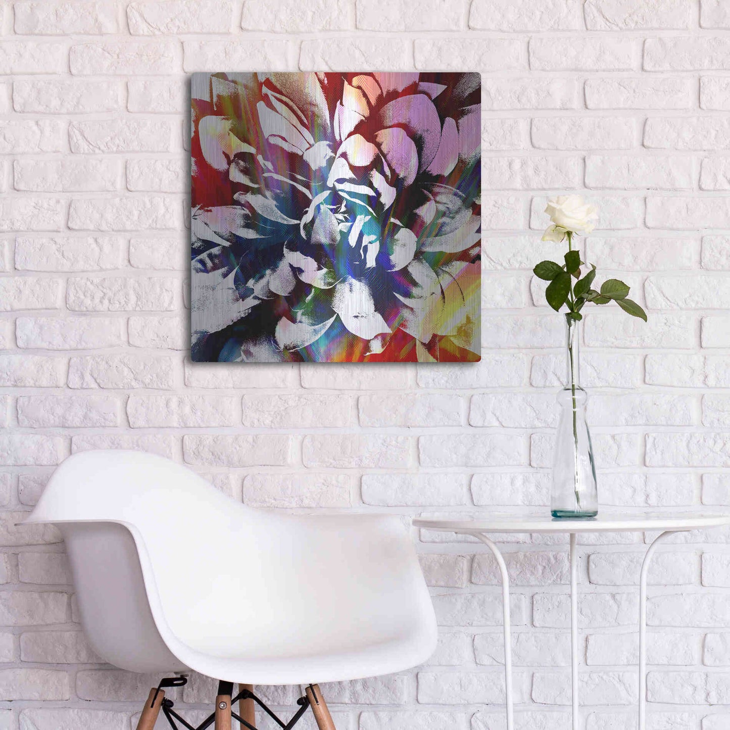 Luxe Metal Art 'Flower Power' by Shandra Smith, Metal Wall Art,24x24