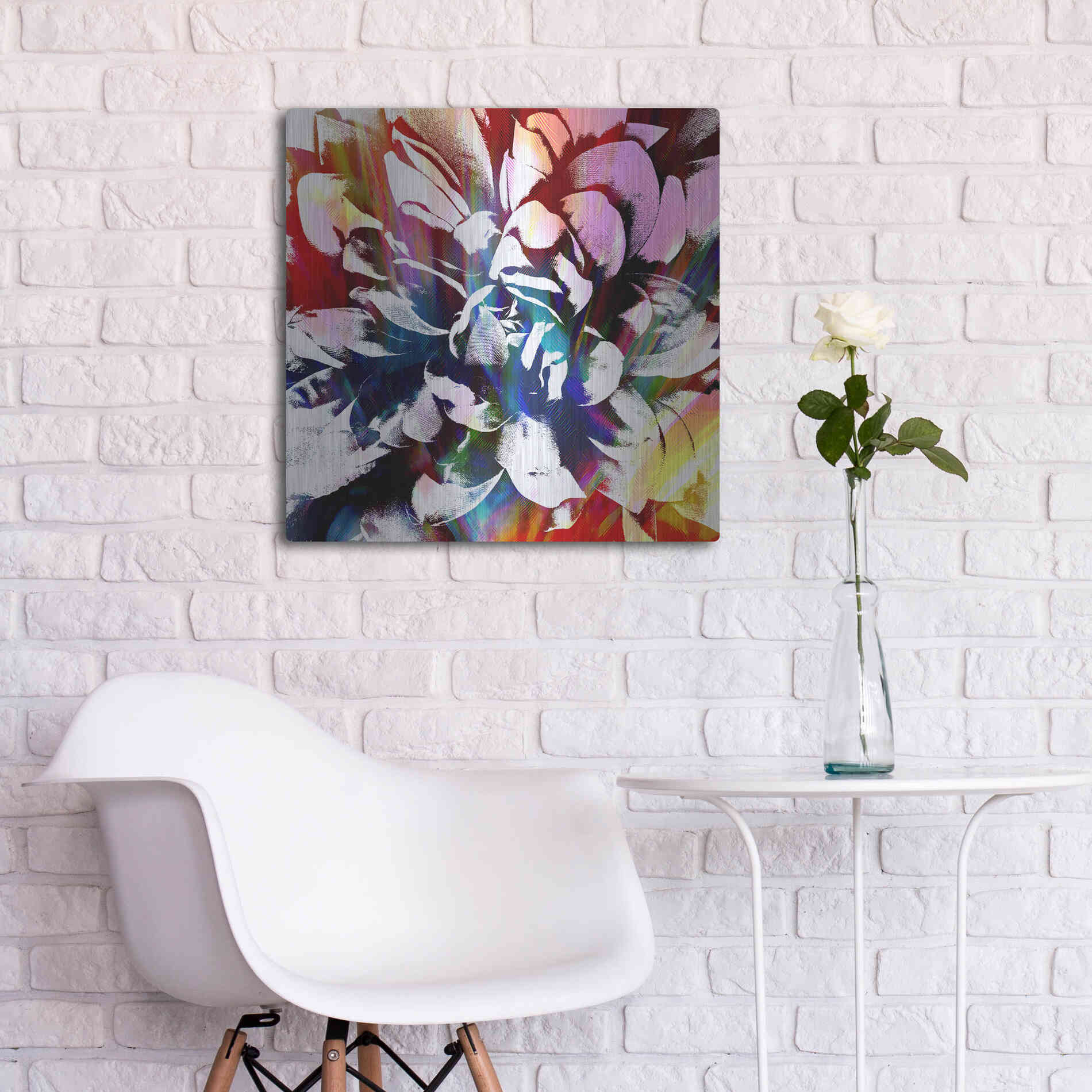 Luxe Metal Art 'Flower Power' by Shandra Smith, Metal Wall Art,24x24