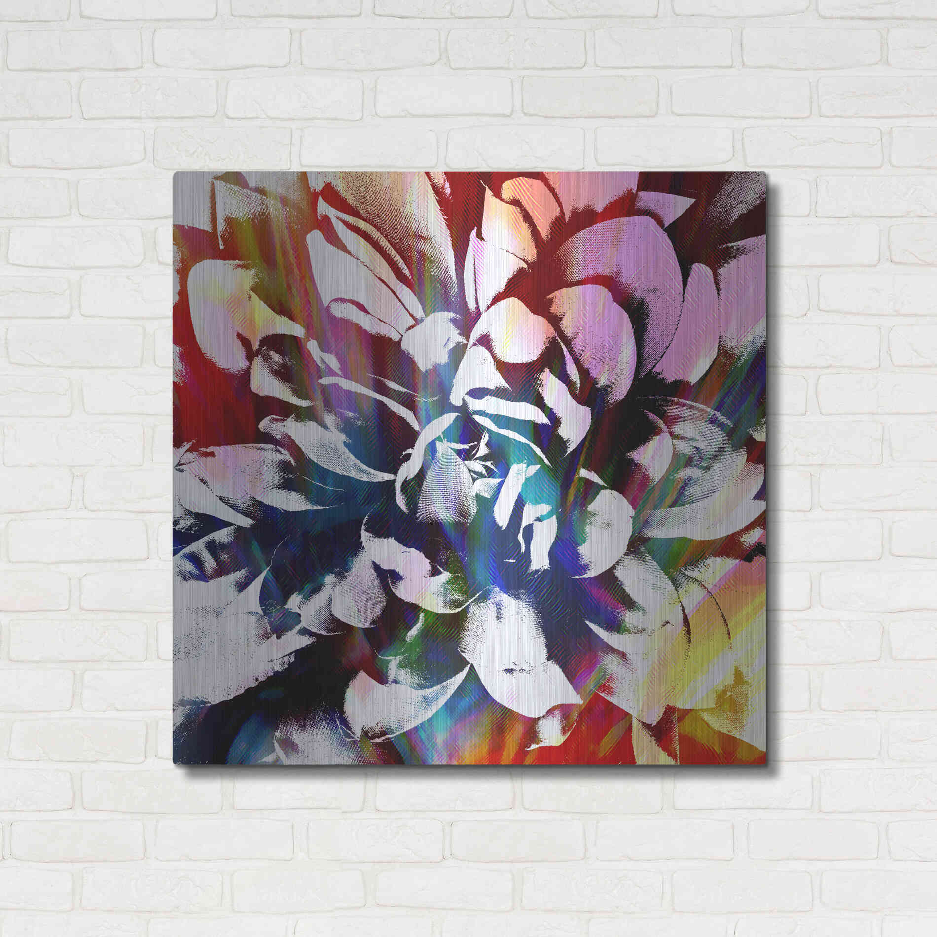 Luxe Metal Art 'Flower Power' by Shandra Smith, Metal Wall Art,36x36