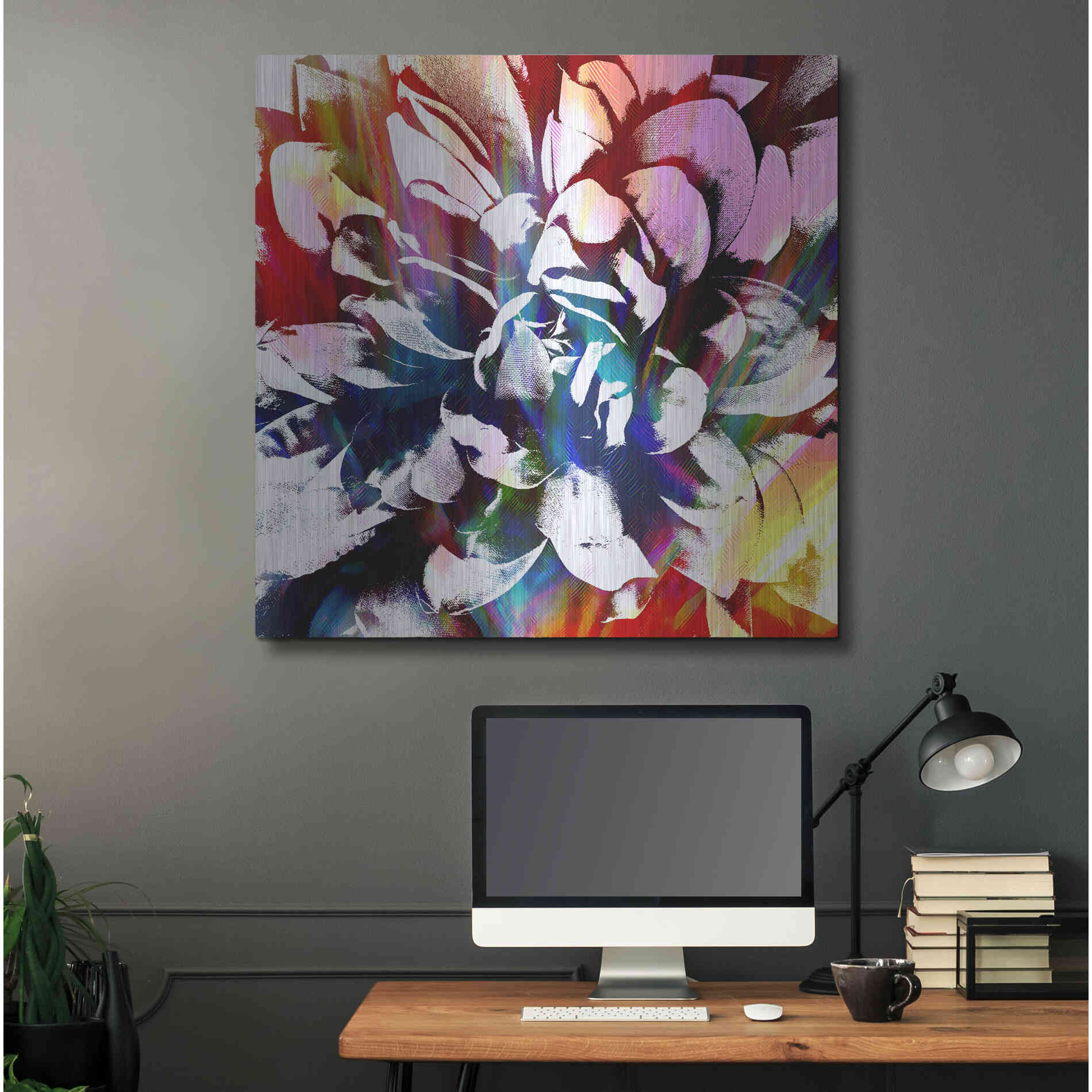 Luxe Metal Art 'Flower Power' by Shandra Smith, Metal Wall Art,36x36
