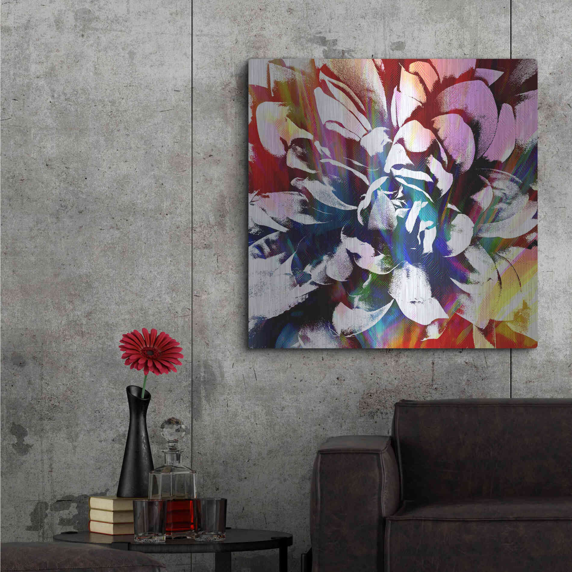 Luxe Metal Art 'Flower Power' by Shandra Smith, Metal Wall Art,36x36
