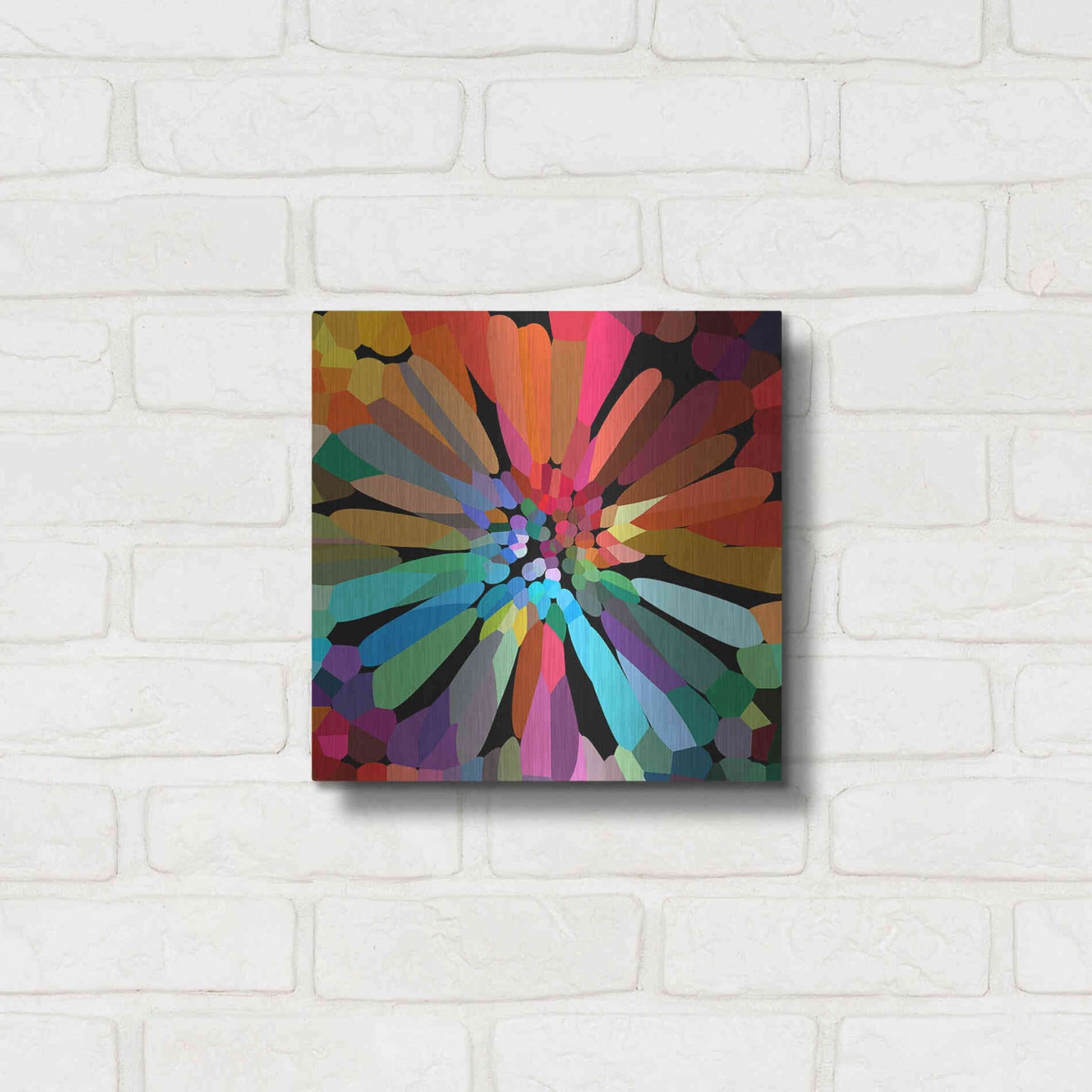 Luxe Metal Art 'Flower' by Shandra Smith, Metal Wall Art,12x12