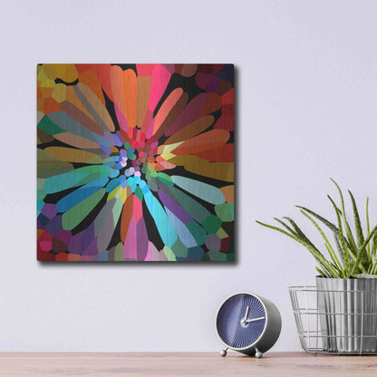 Luxe Metal Art 'Flower' by Shandra Smith, Metal Wall Art,12x12