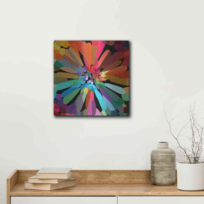 Luxe Metal Art 'Flower' by Shandra Smith, Metal Wall Art,12x12