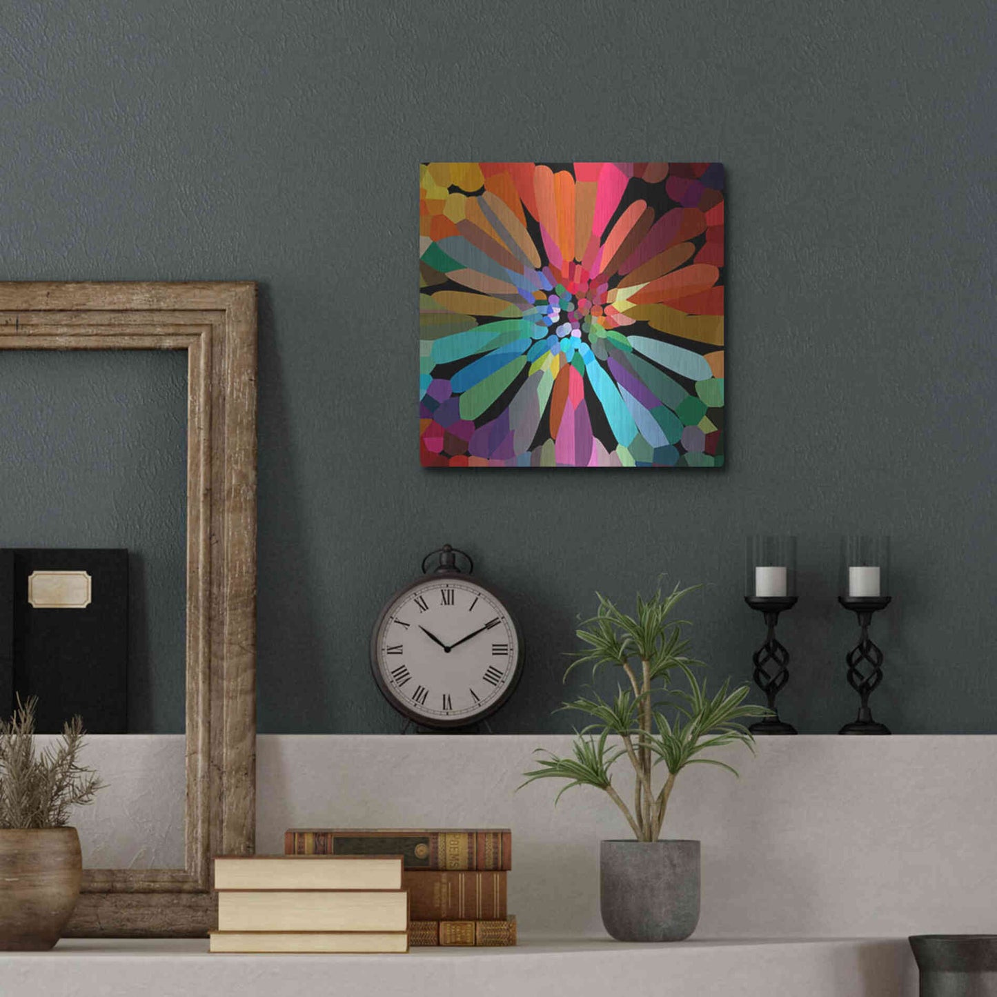 Luxe Metal Art 'Flower' by Shandra Smith, Metal Wall Art,12x12