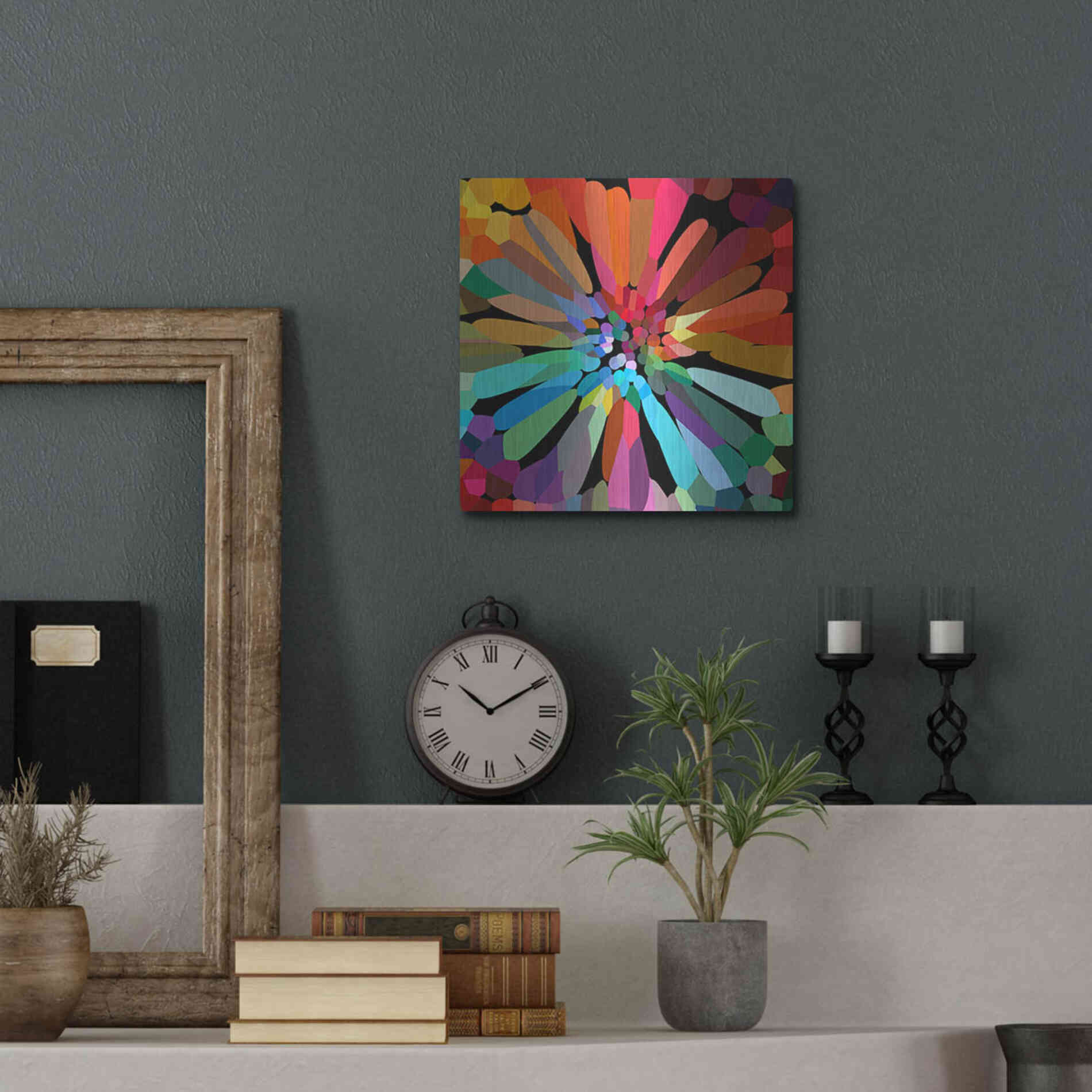 Luxe Metal Art 'Flower' by Shandra Smith, Metal Wall Art,12x12