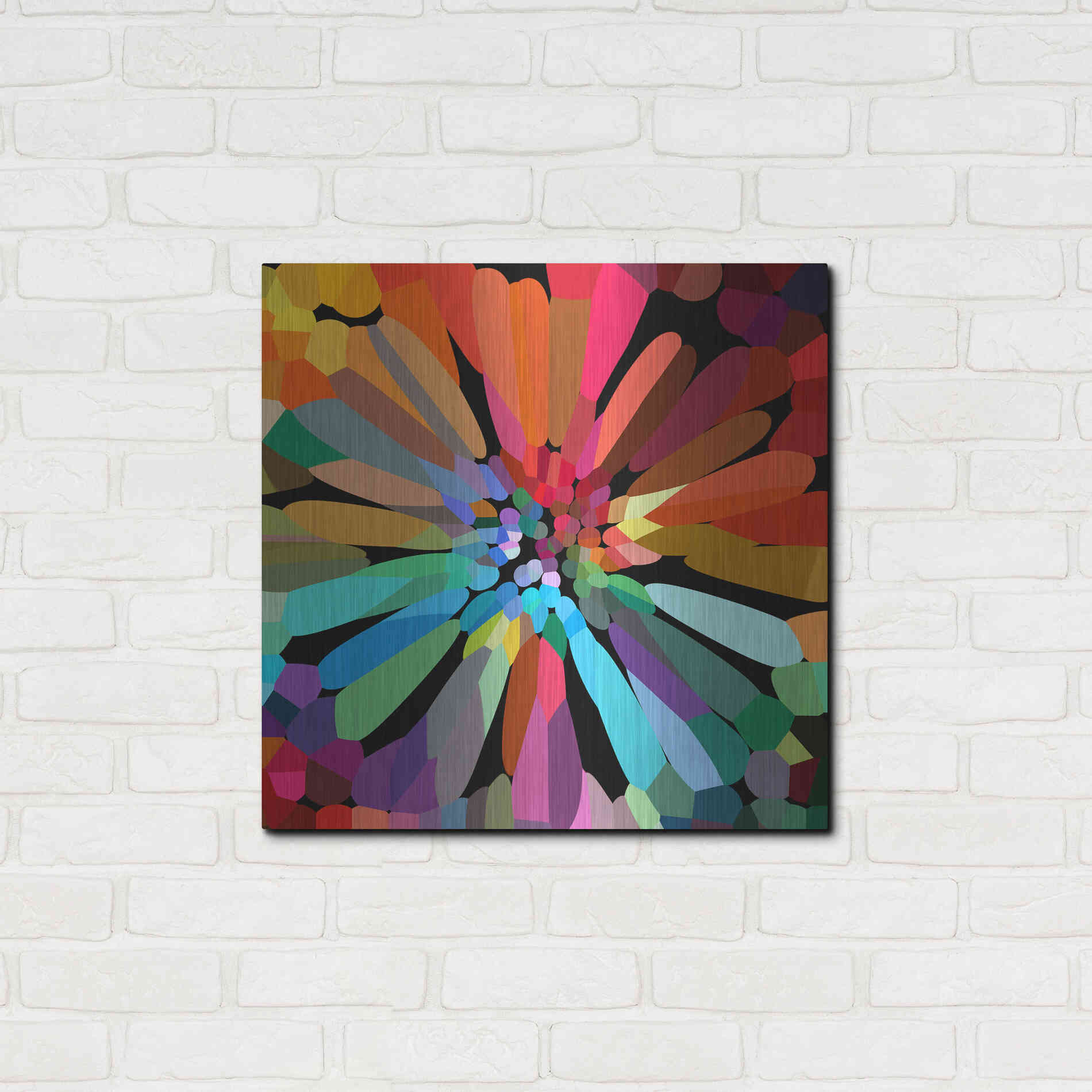 Luxe Metal Art 'Flower' by Shandra Smith, Metal Wall Art,24x24