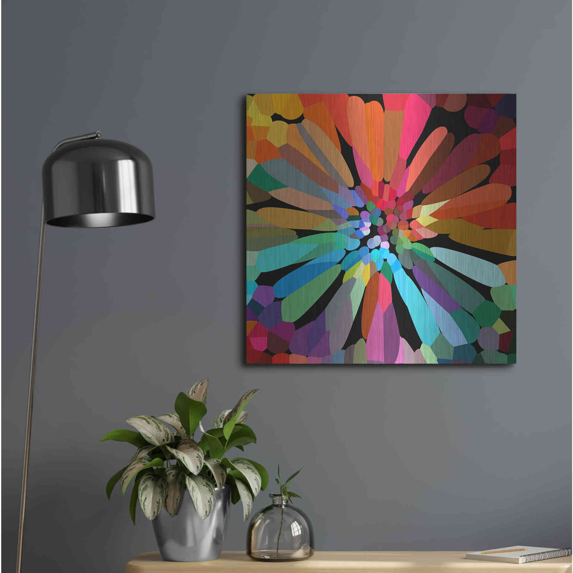 Luxe Metal Art 'Flower' by Shandra Smith, Metal Wall Art,24x24