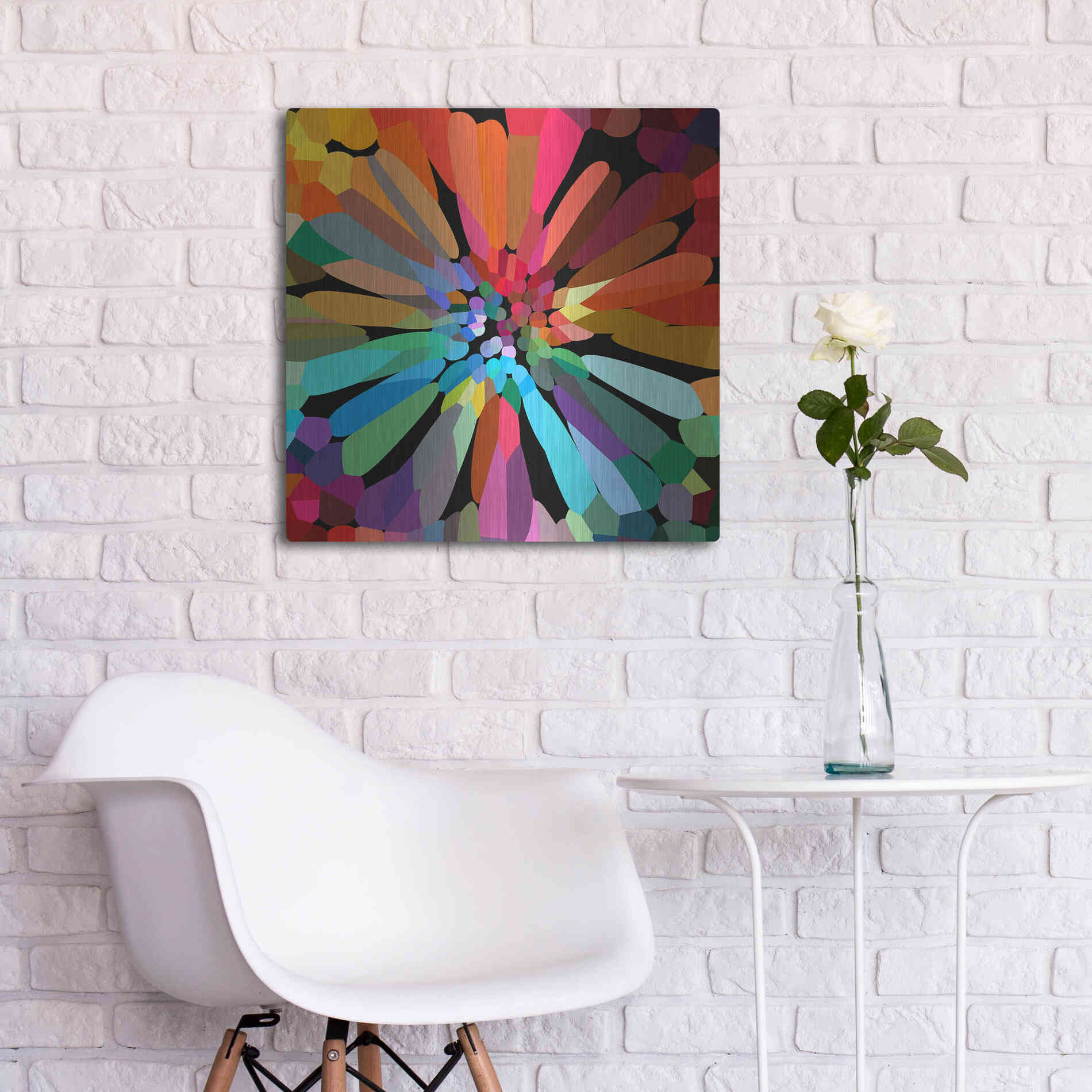 Luxe Metal Art 'Flower' by Shandra Smith, Metal Wall Art,24x24