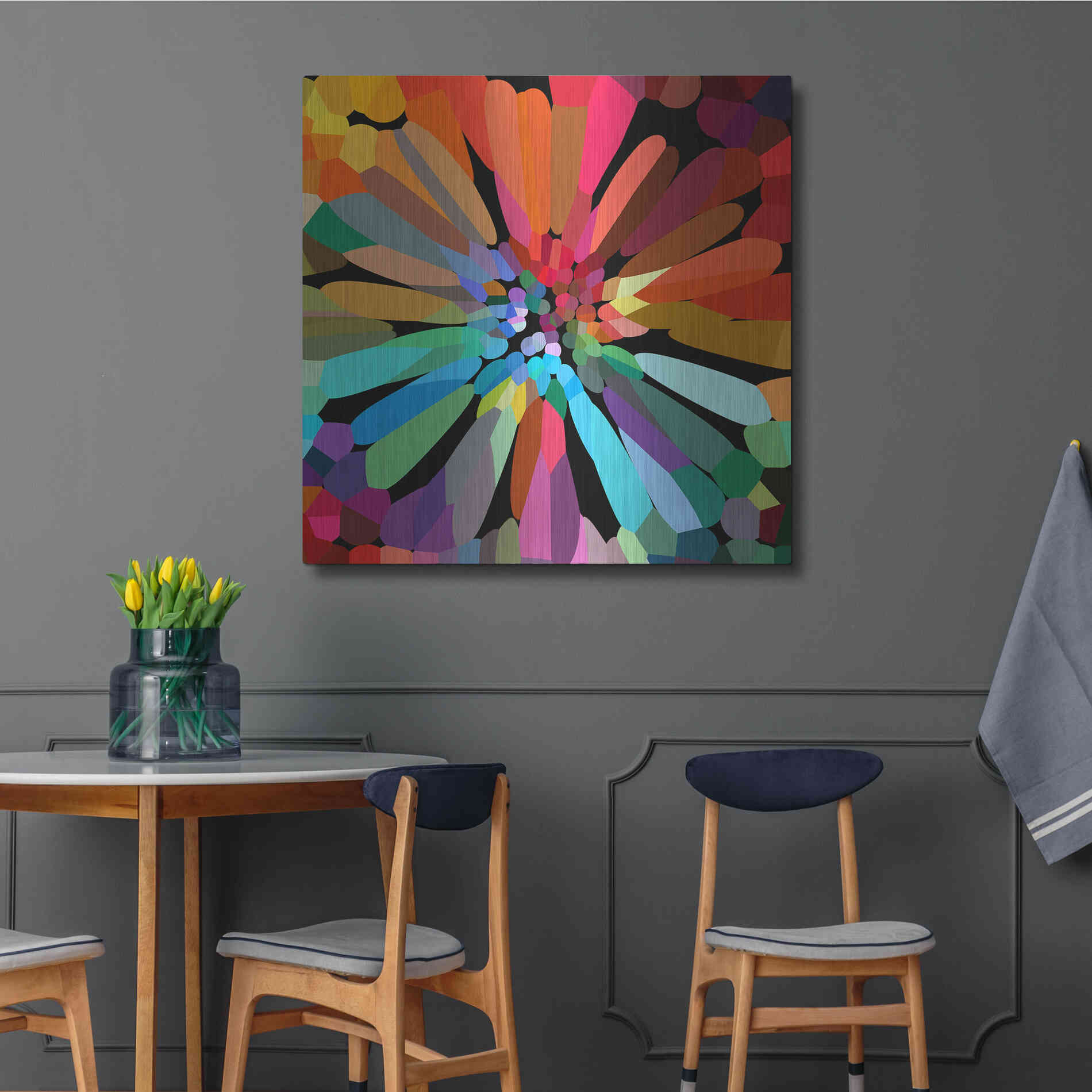 Luxe Metal Art 'Flower' by Shandra Smith, Metal Wall Art,36x36