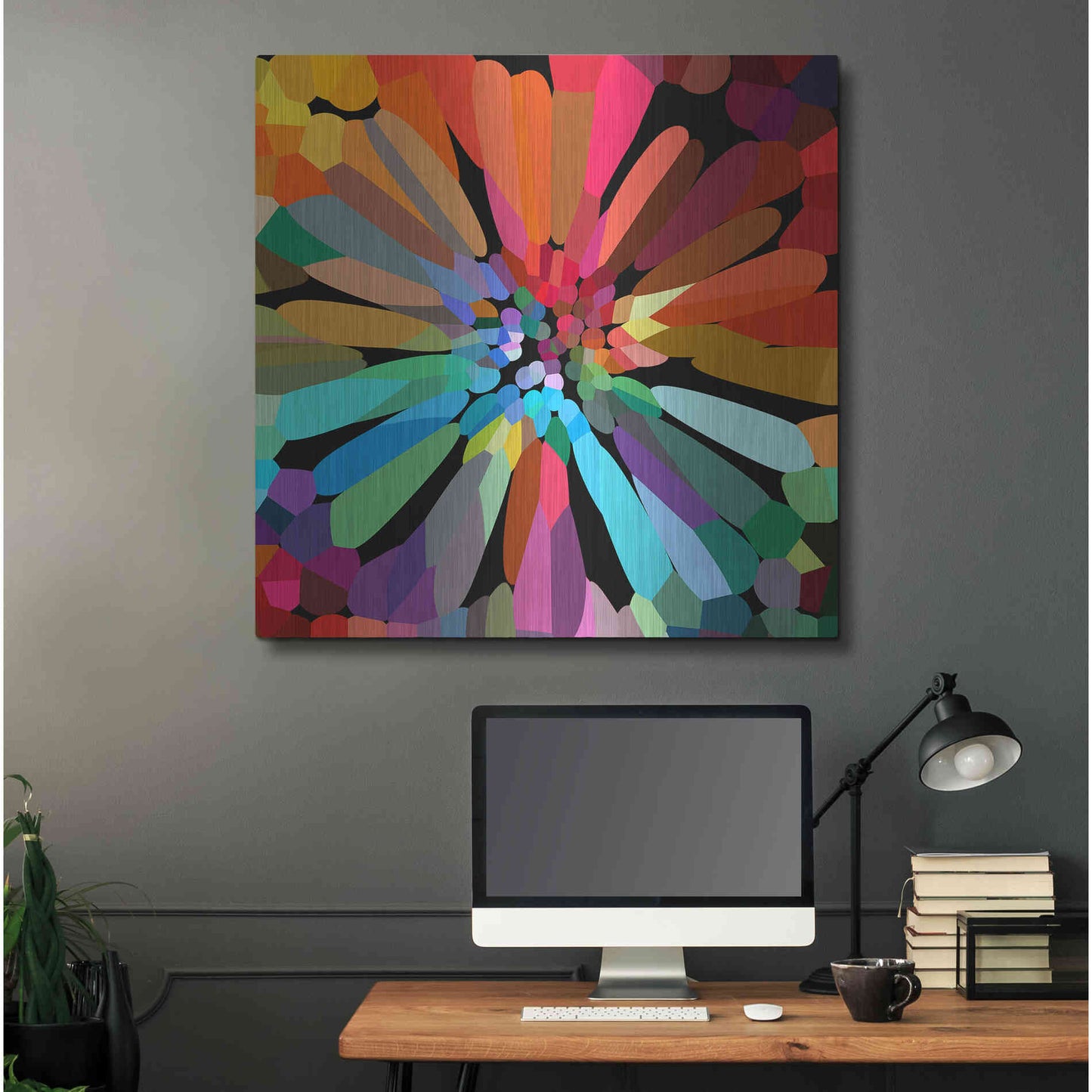 Luxe Metal Art 'Flower' by Shandra Smith, Metal Wall Art,36x36